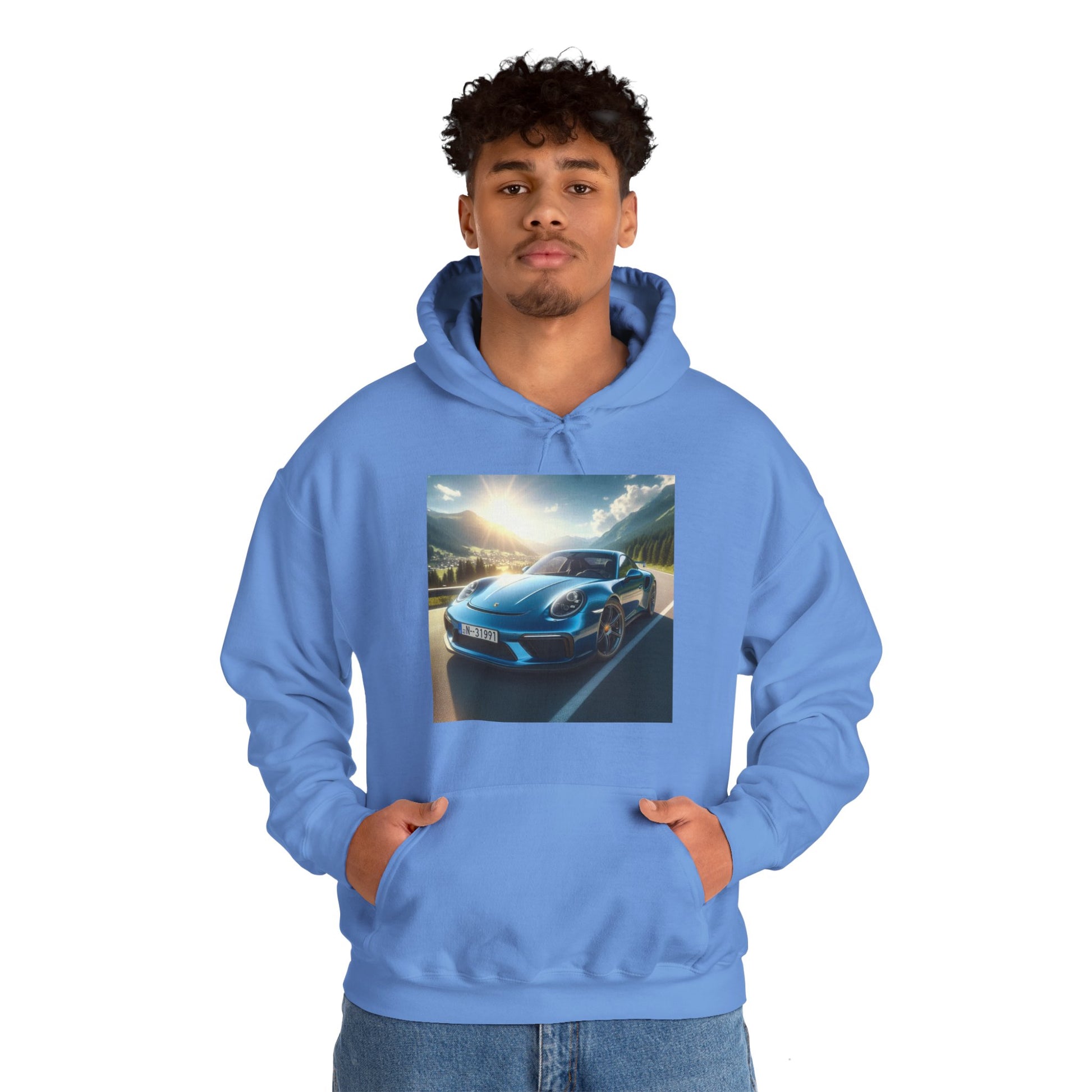 Blue Porsche Hoodie Hoodie Printify