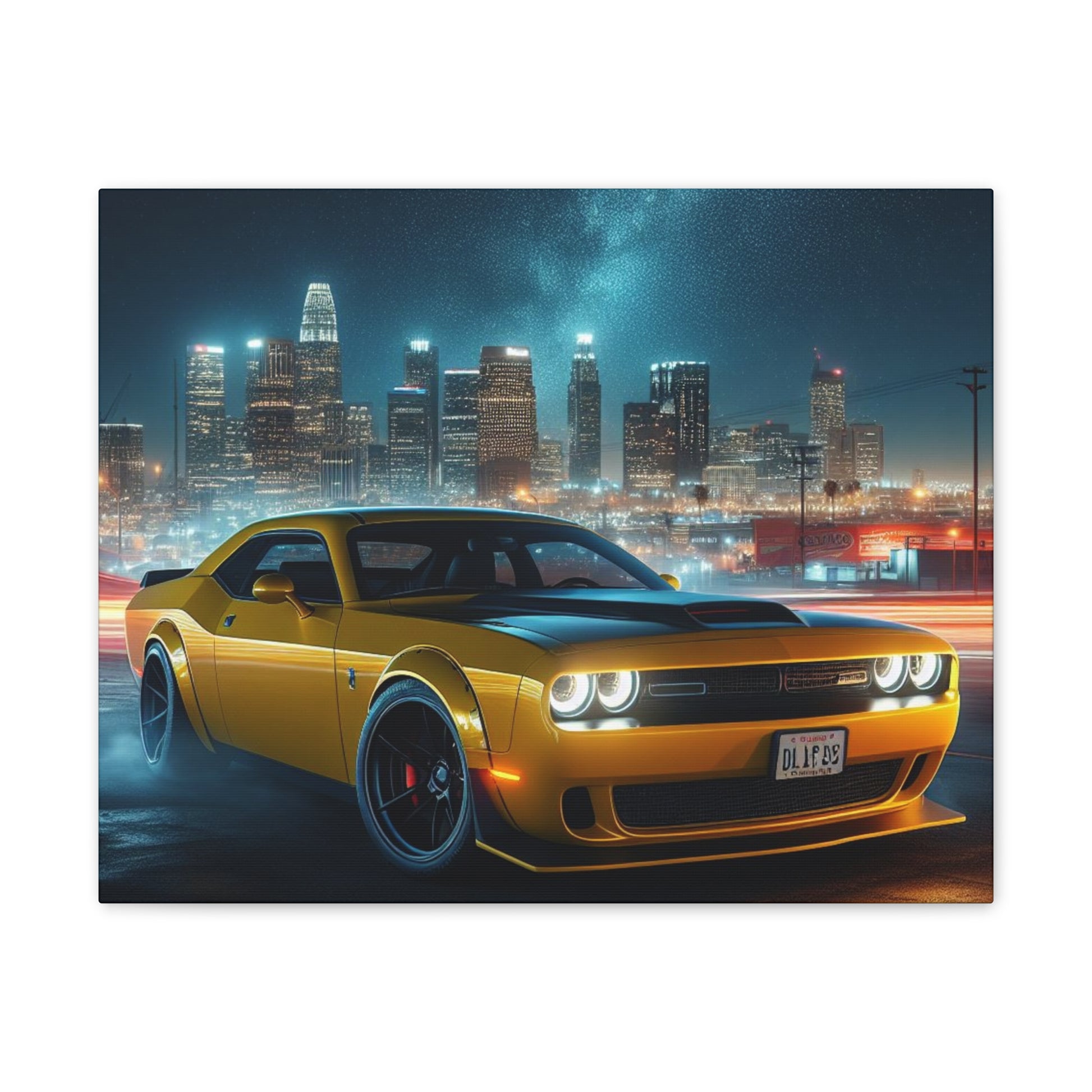 Yellow Challenger Canvas Canvas Printify