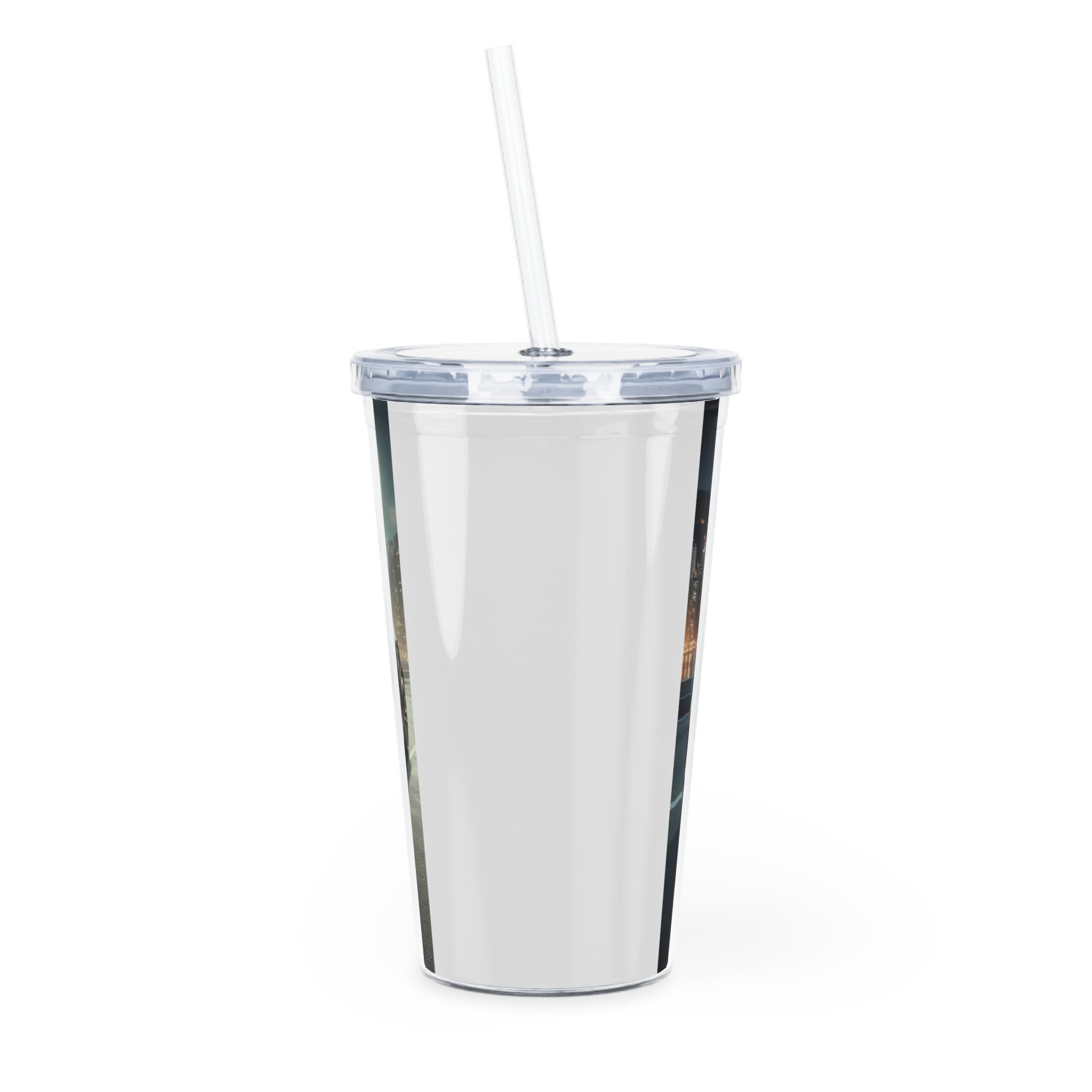 Black Tesla Tumbler with Straw Mug Printify