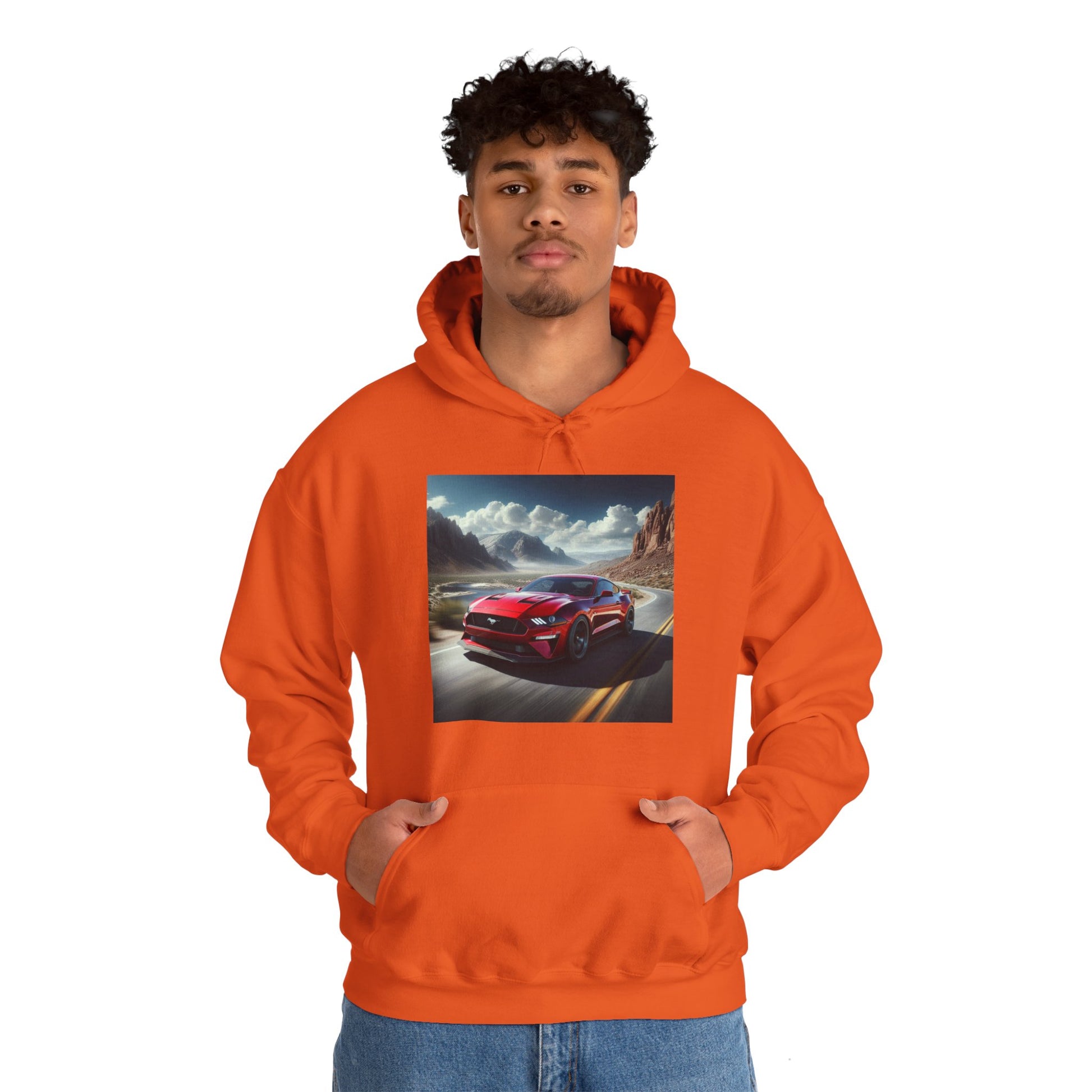 Red Mustang Hoodie Hoodie Printify