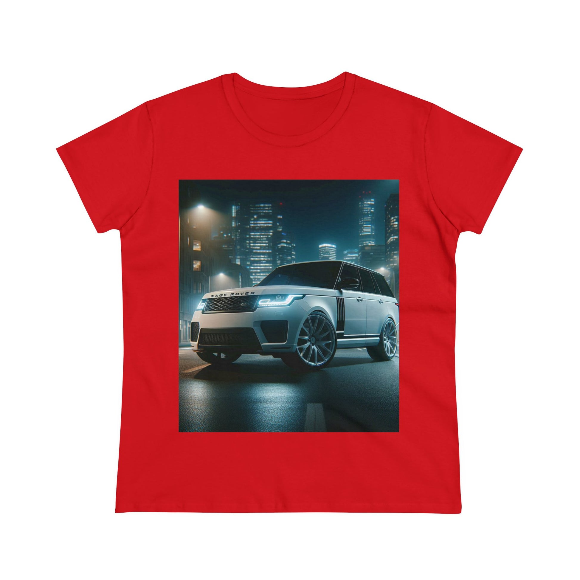 White Range Rover T-Shirt T-Shirt Printify Red S