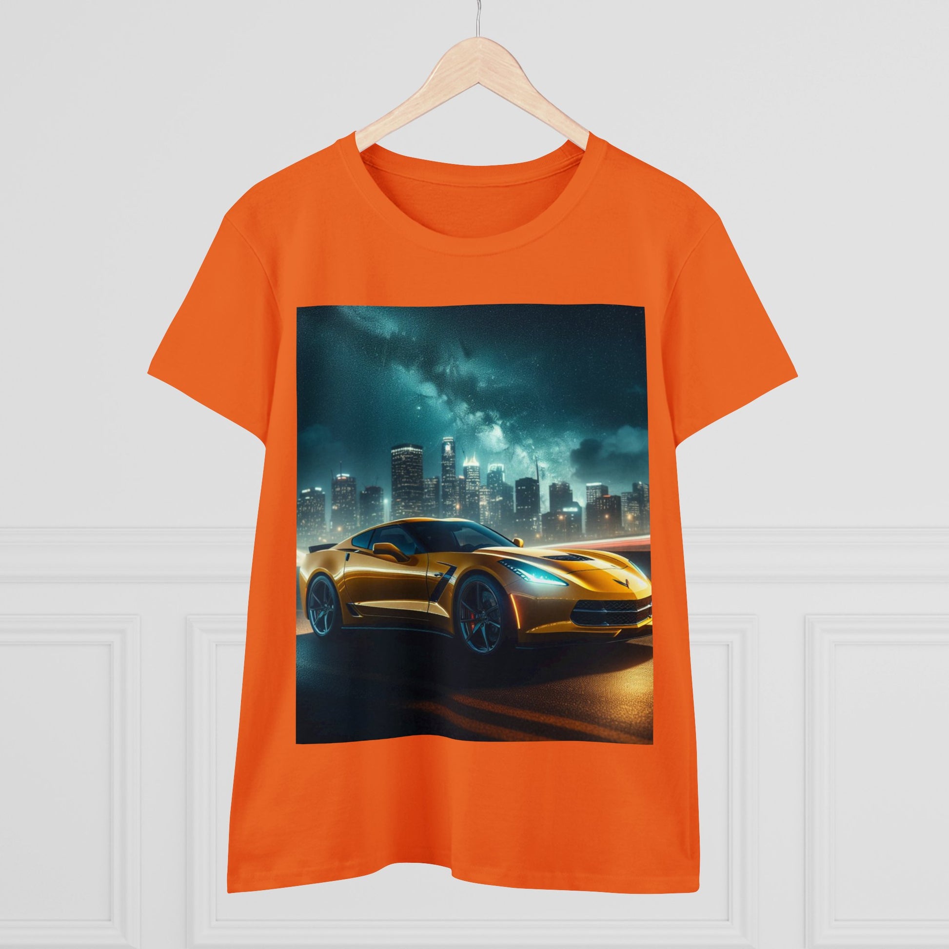 Yellow Corvette T-Shirt T-Shirt Printify