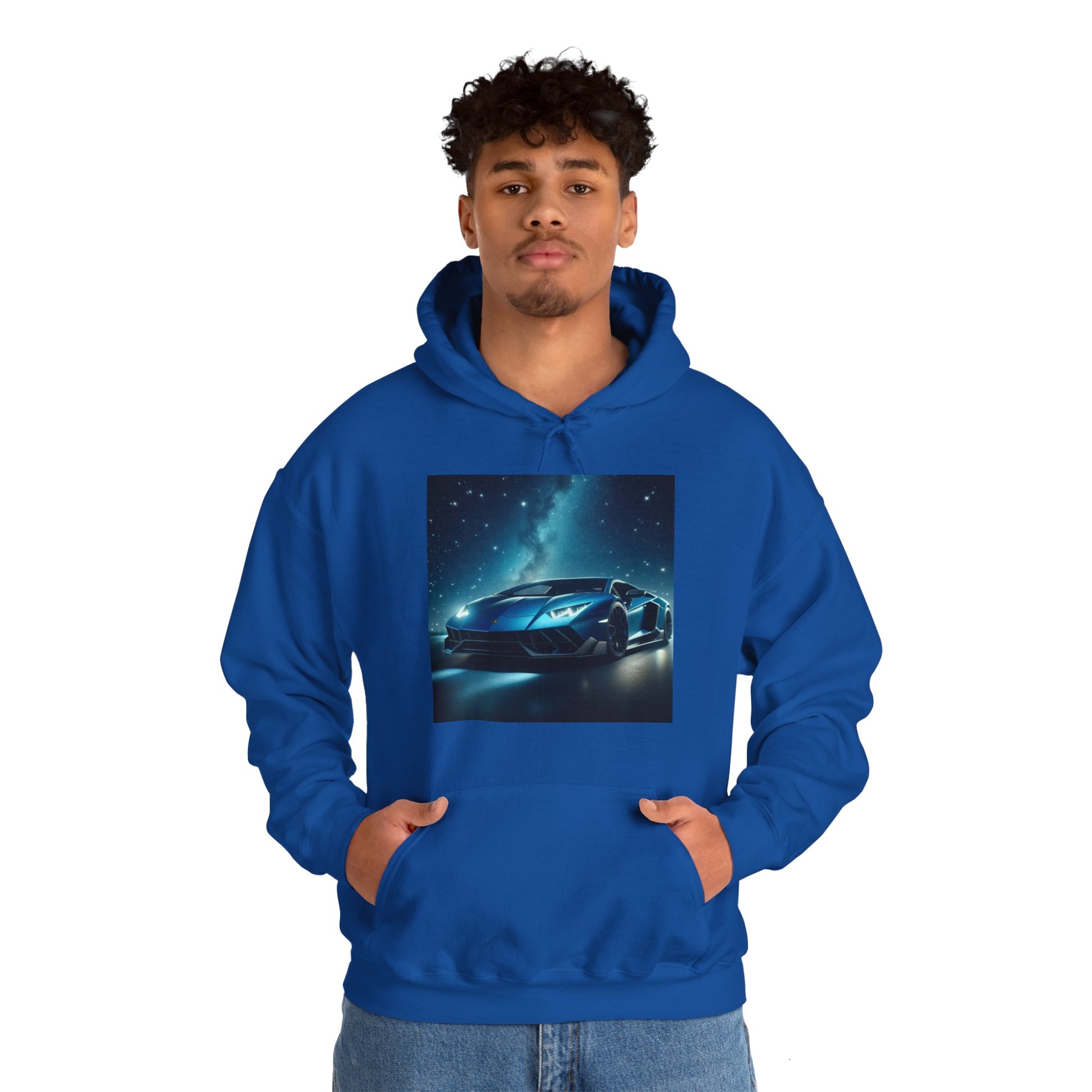 Blue Lamborghini Hoodie Hoodie Printify