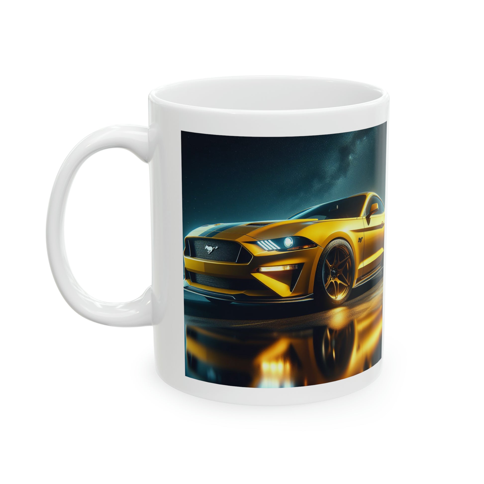 Yellow Mustang Mug Mug Printify 11oz