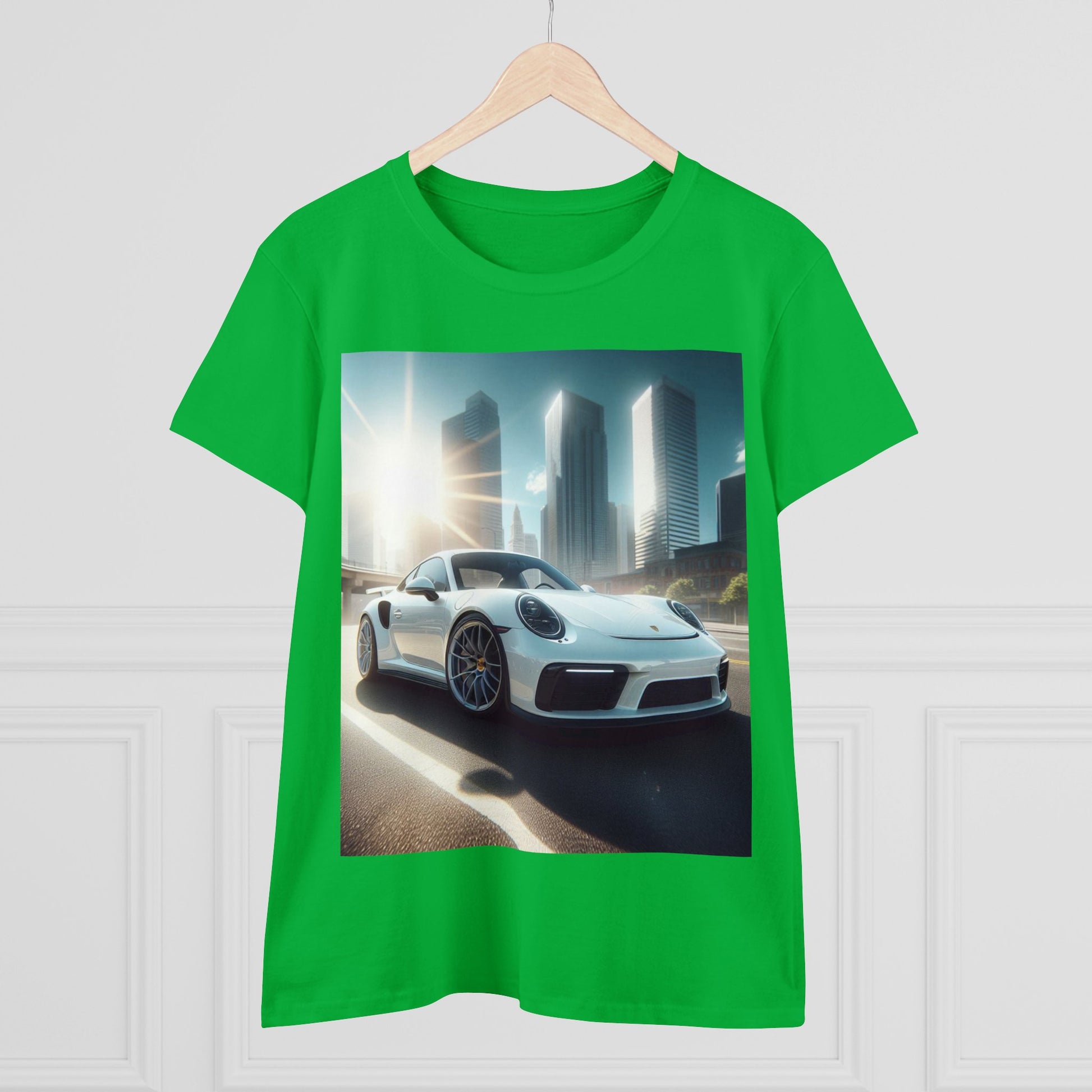 White Porsche T-Shirt T-Shirt Printify