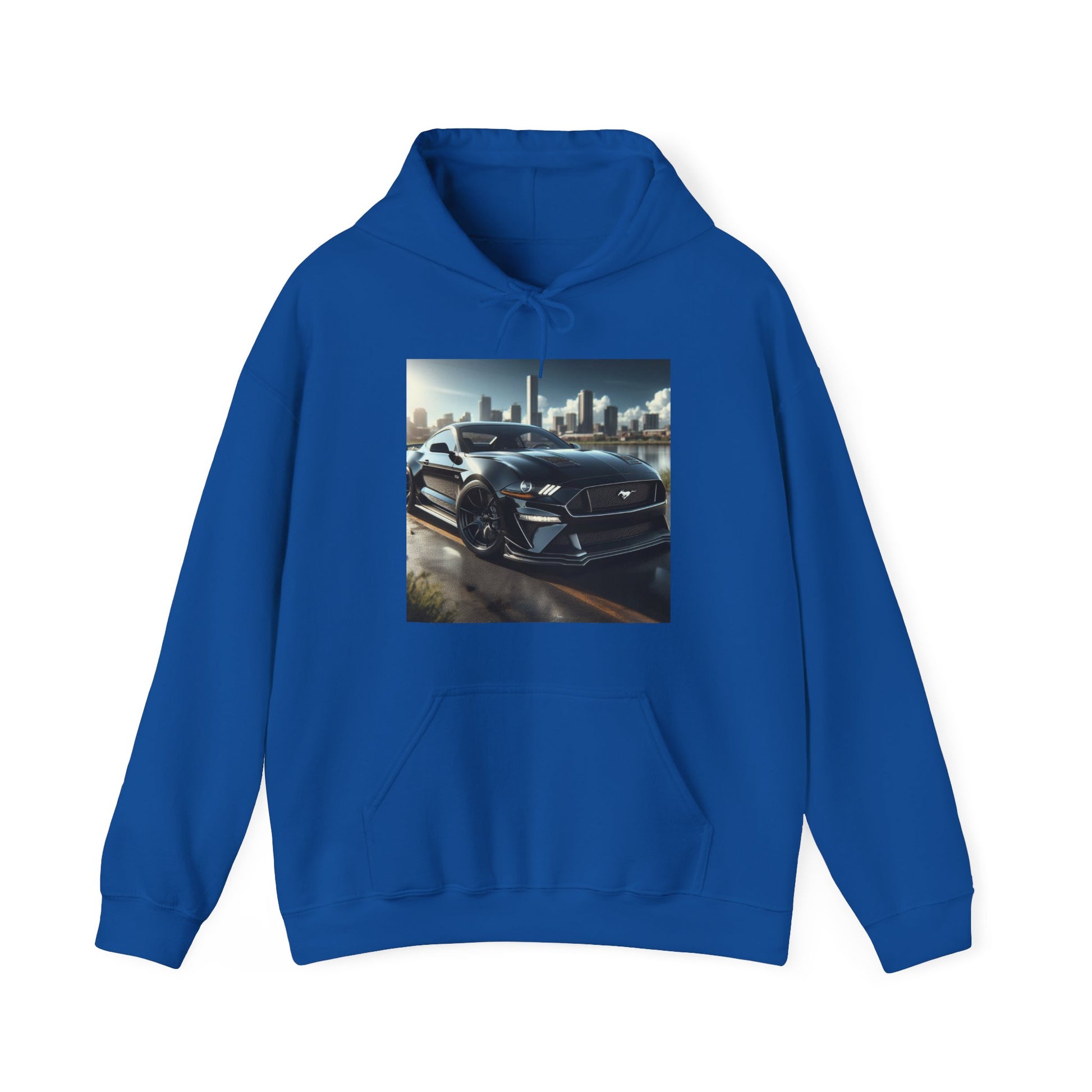 Black Mustang Hoodie Hoodie Printify Royal S