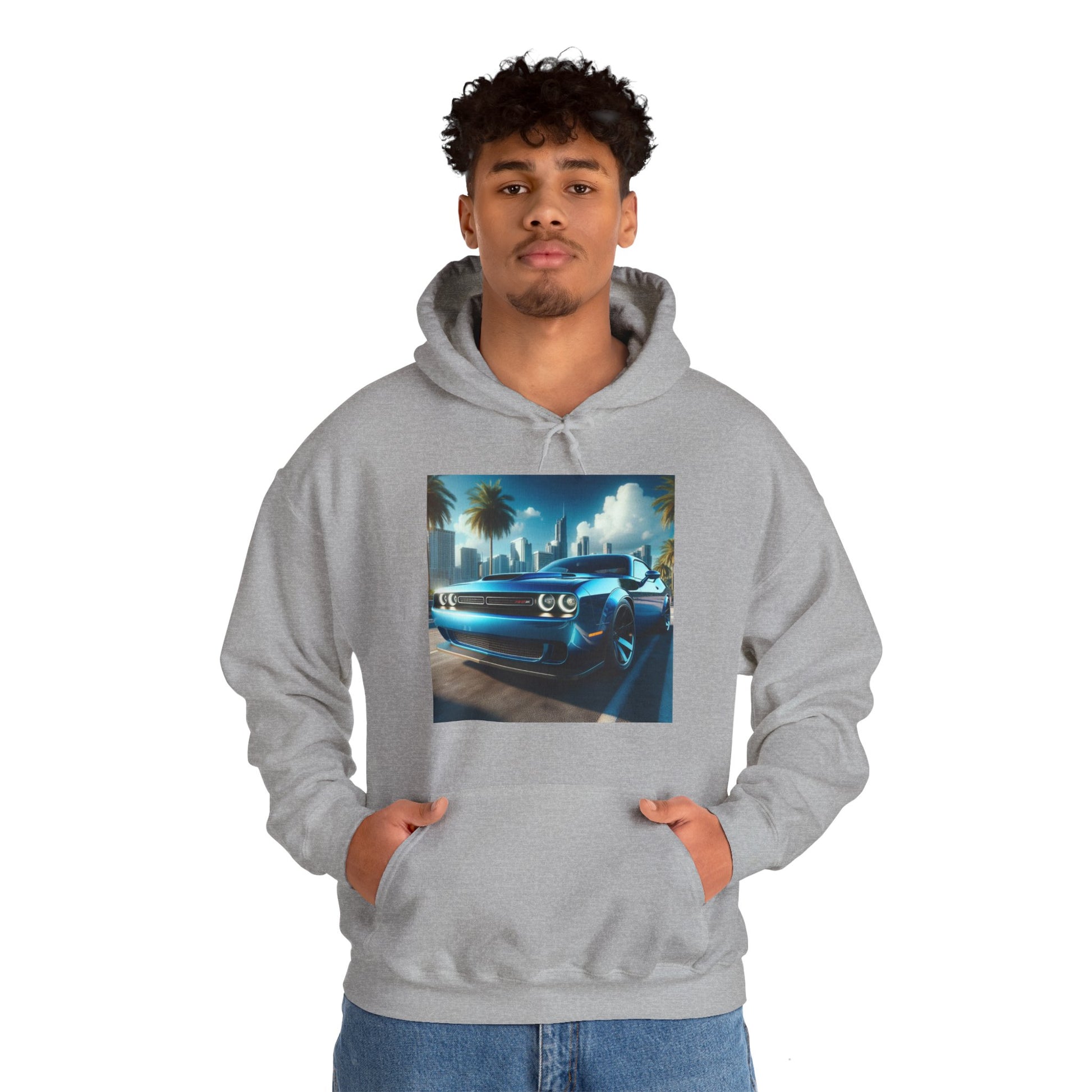 Blue Challenger Hoodie Hoodie Printify