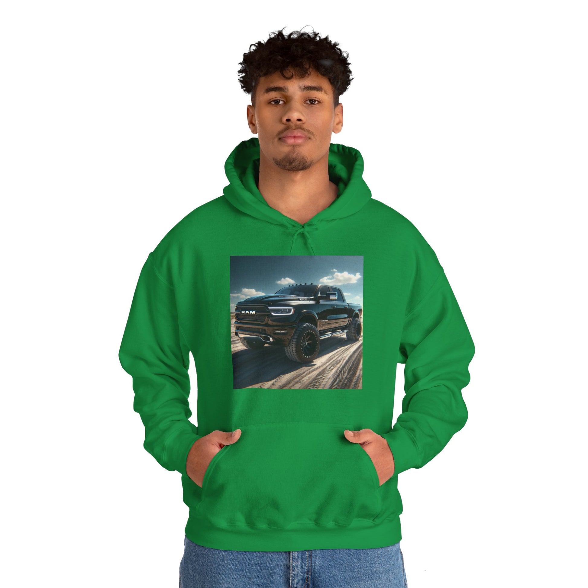 Black Dodge Ram Hoodie Hoodie Printify