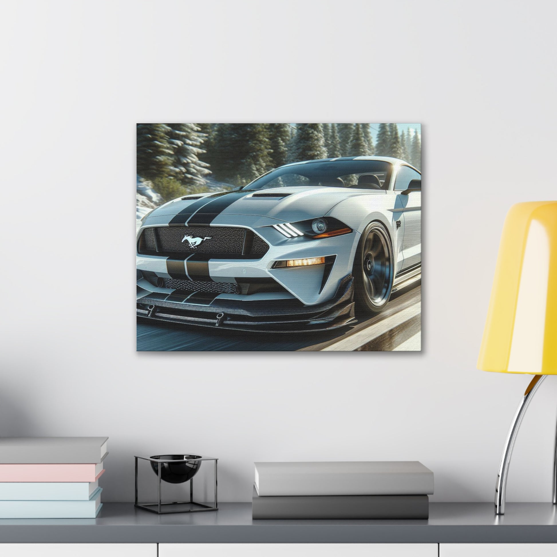 Silver Mustang Canvas Canvas Printify 20″ x 16″ (Horizontal) 0.75''
