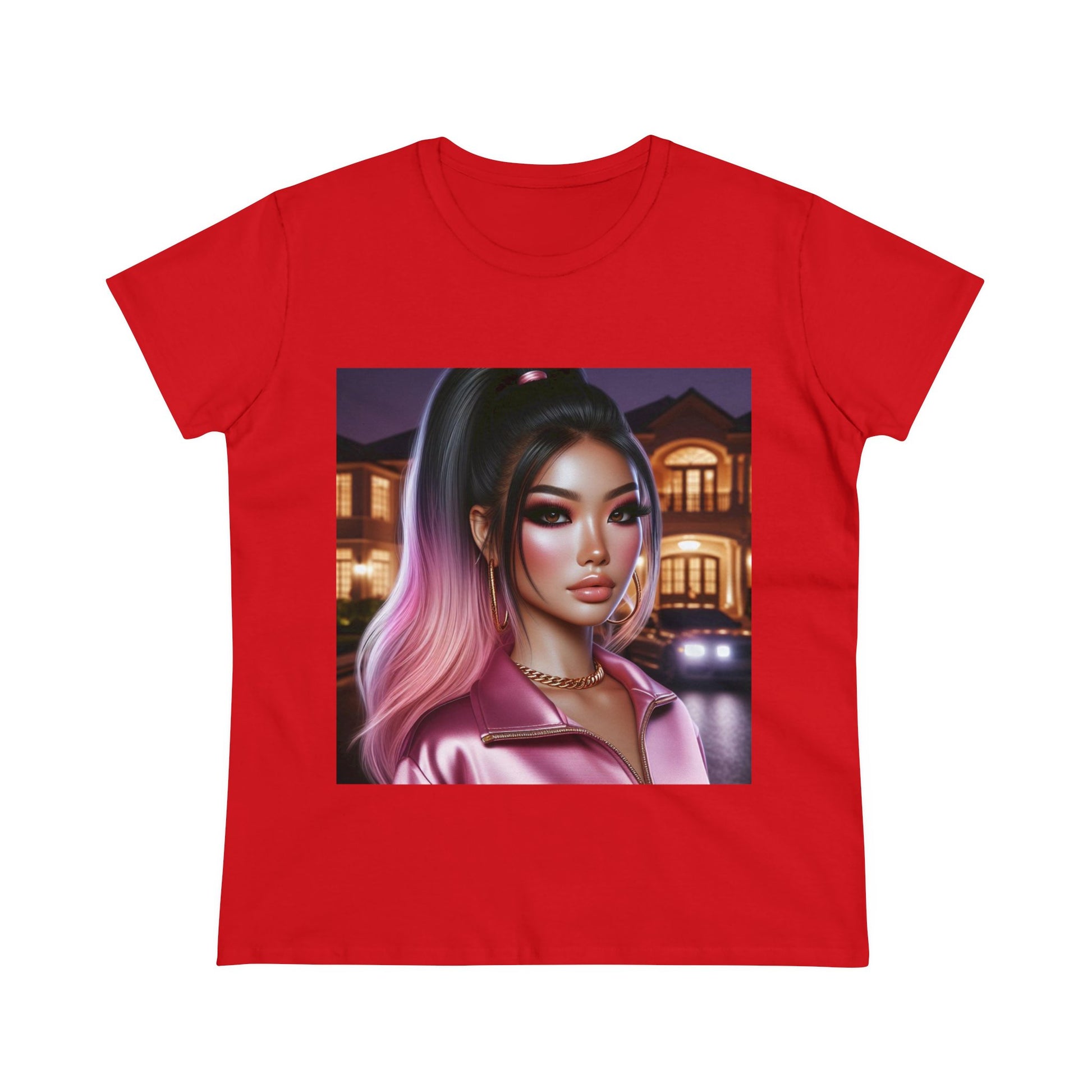 Pink at Night T-Shirt T-Shirt Printify Red S