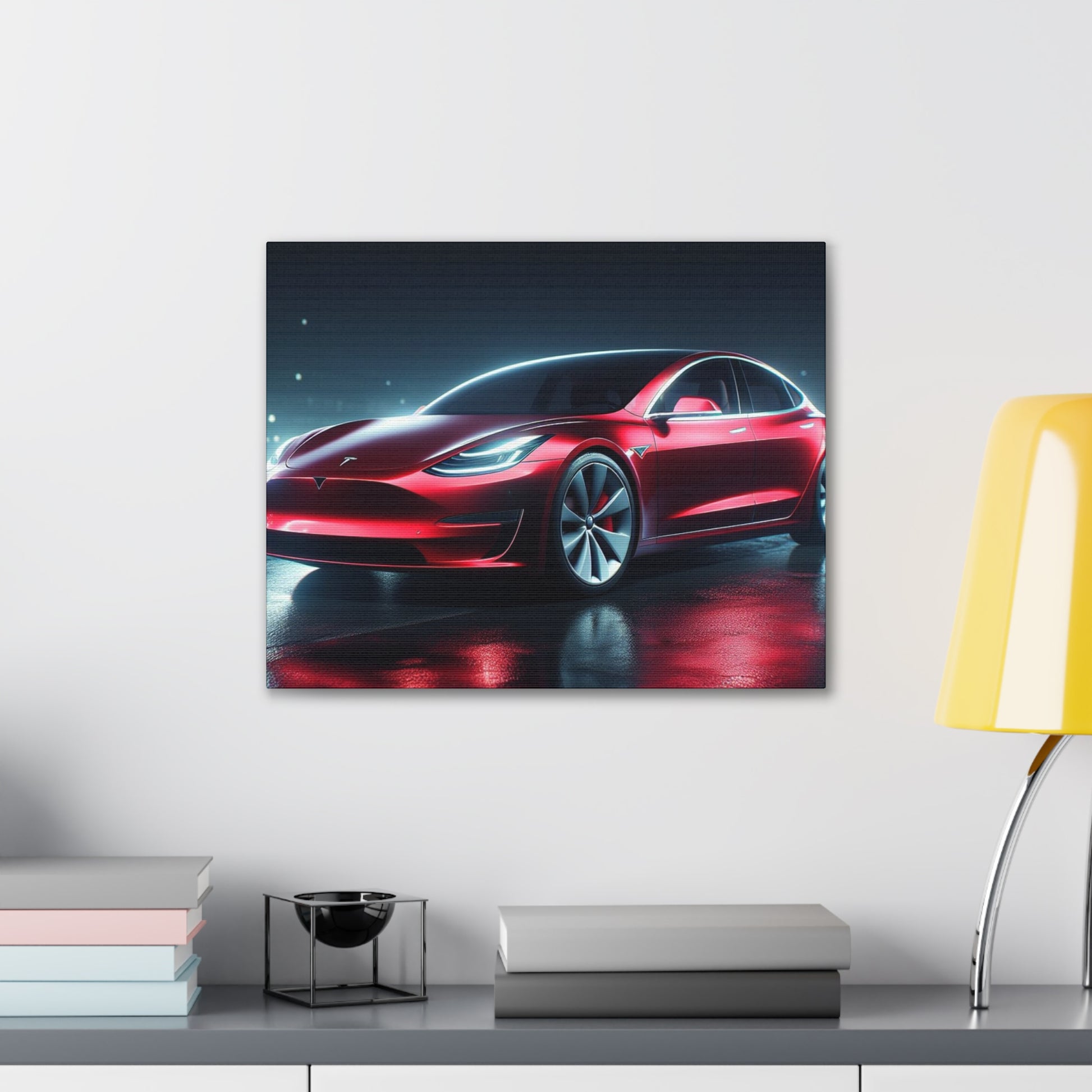 Red Tesla Canvas Canvas Printify 20″ x 16″ (Horizontal) 0.75''