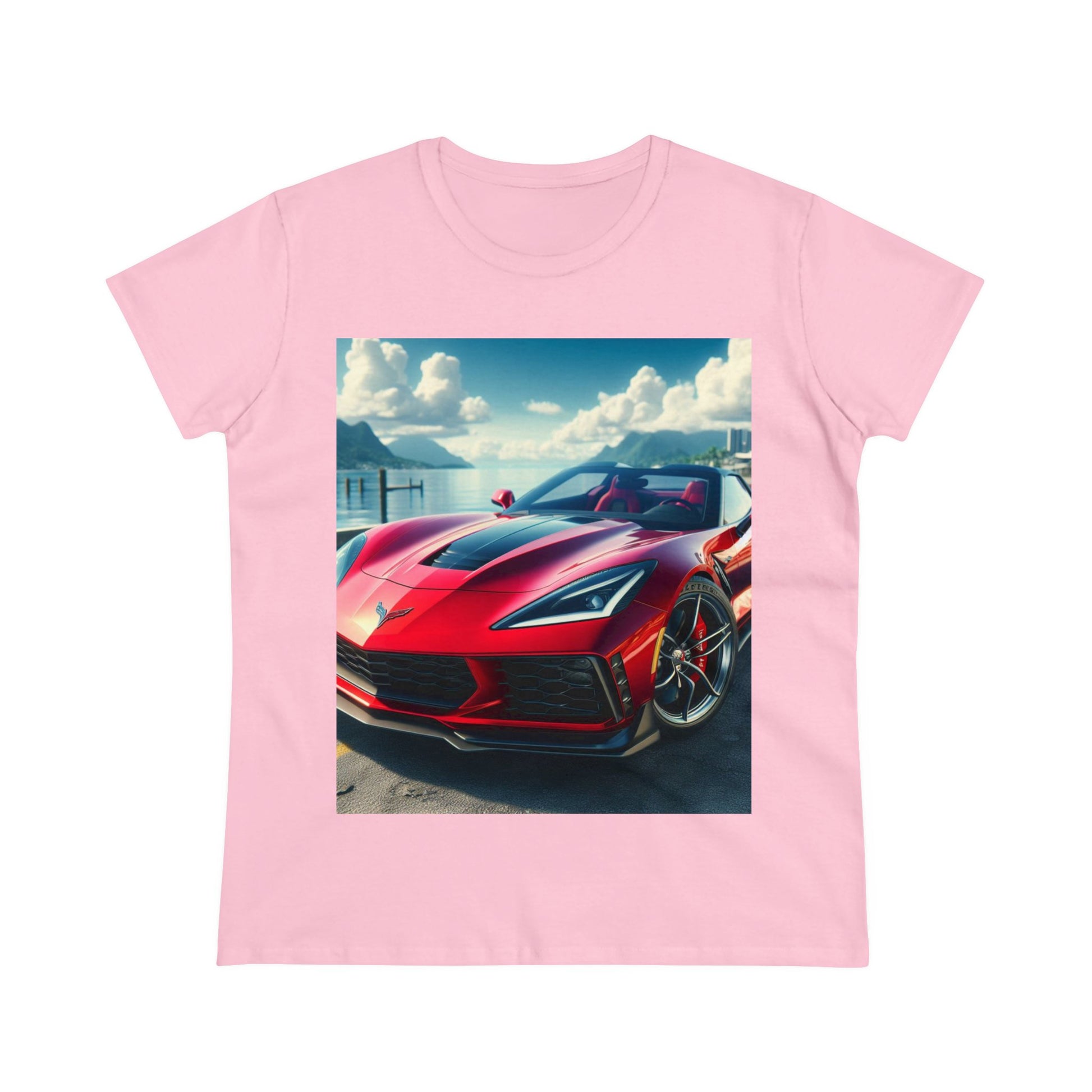 Red Corvette T-Shirt T-Shirt Printify Light Pink S