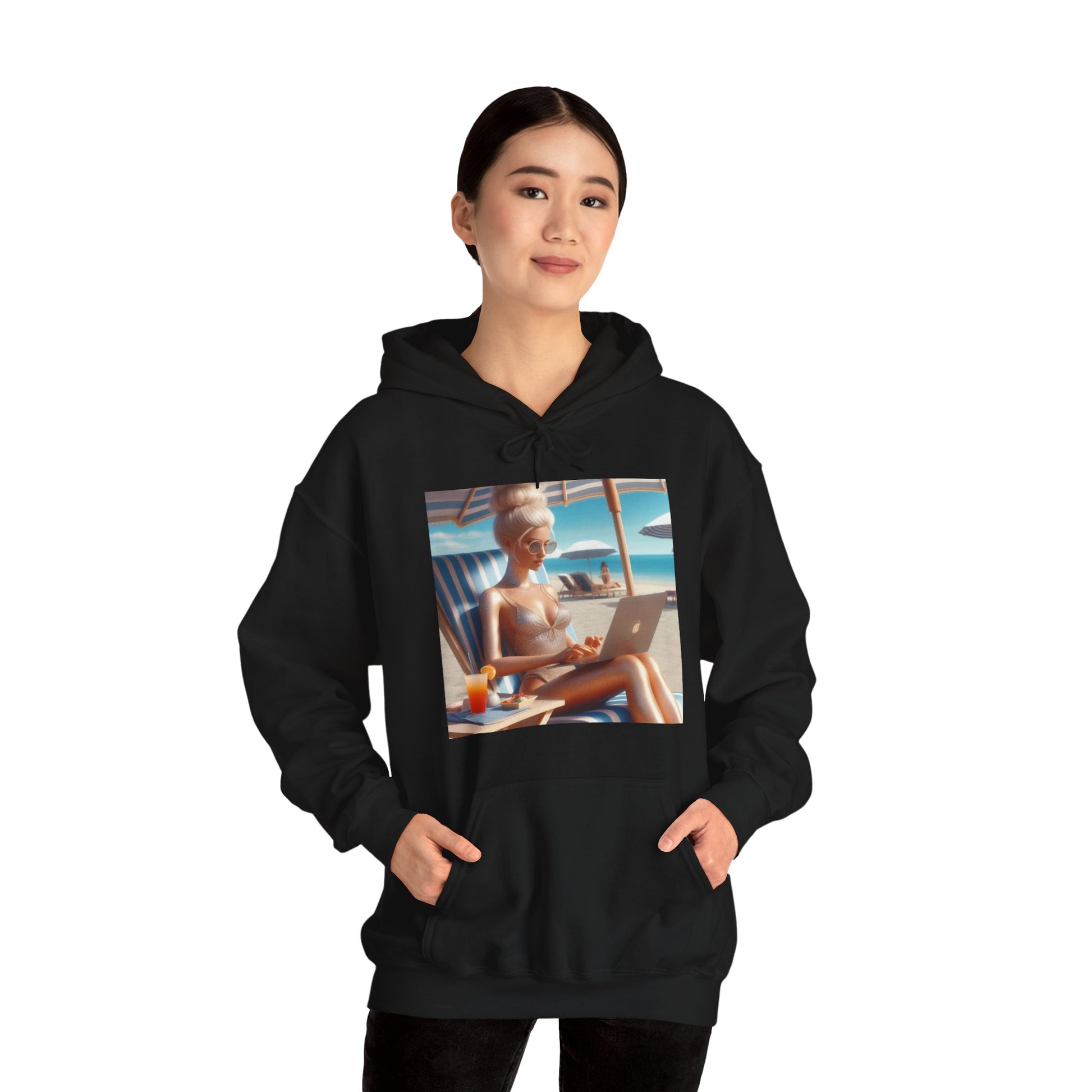 Work Day at the Beach Hoodie Hoodie Printify