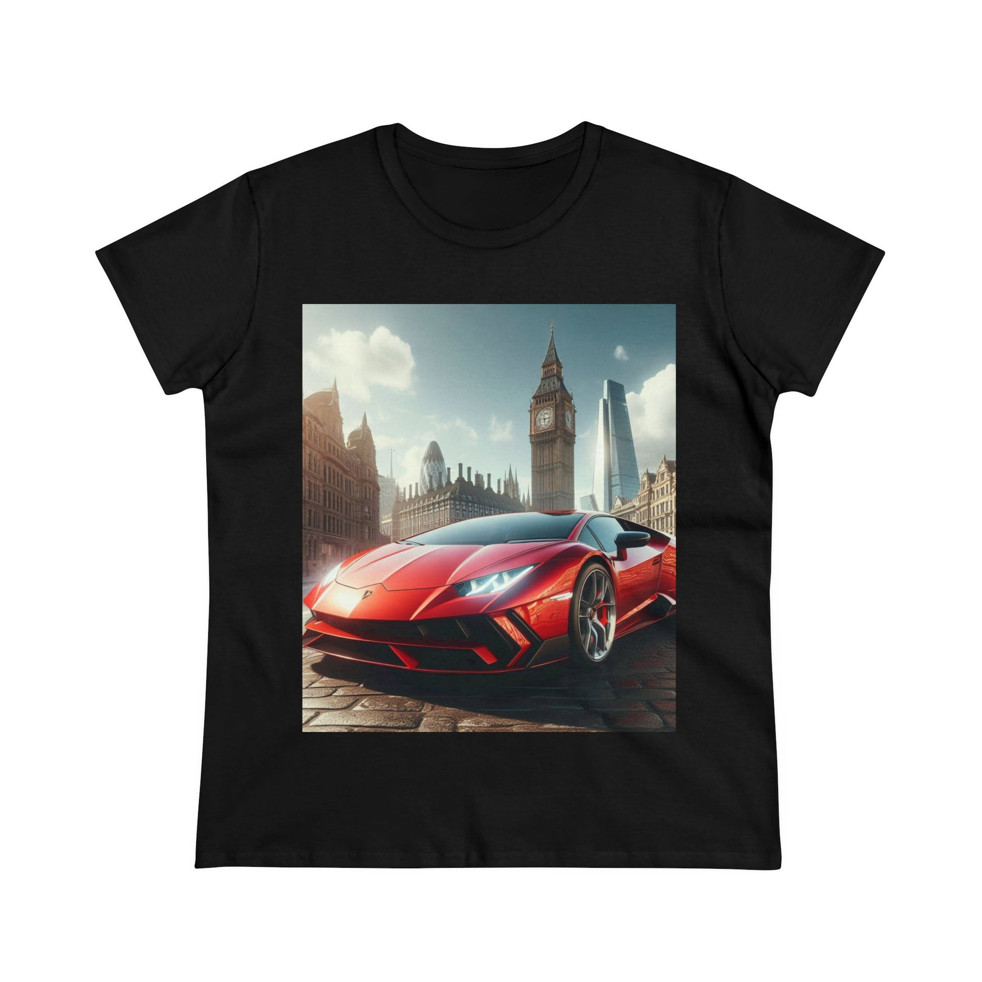 Red Lamborghini T-Shirt T-Shirt Printify Black S