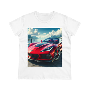Red Corvette T-Shirt T-Shirt Printify White S
