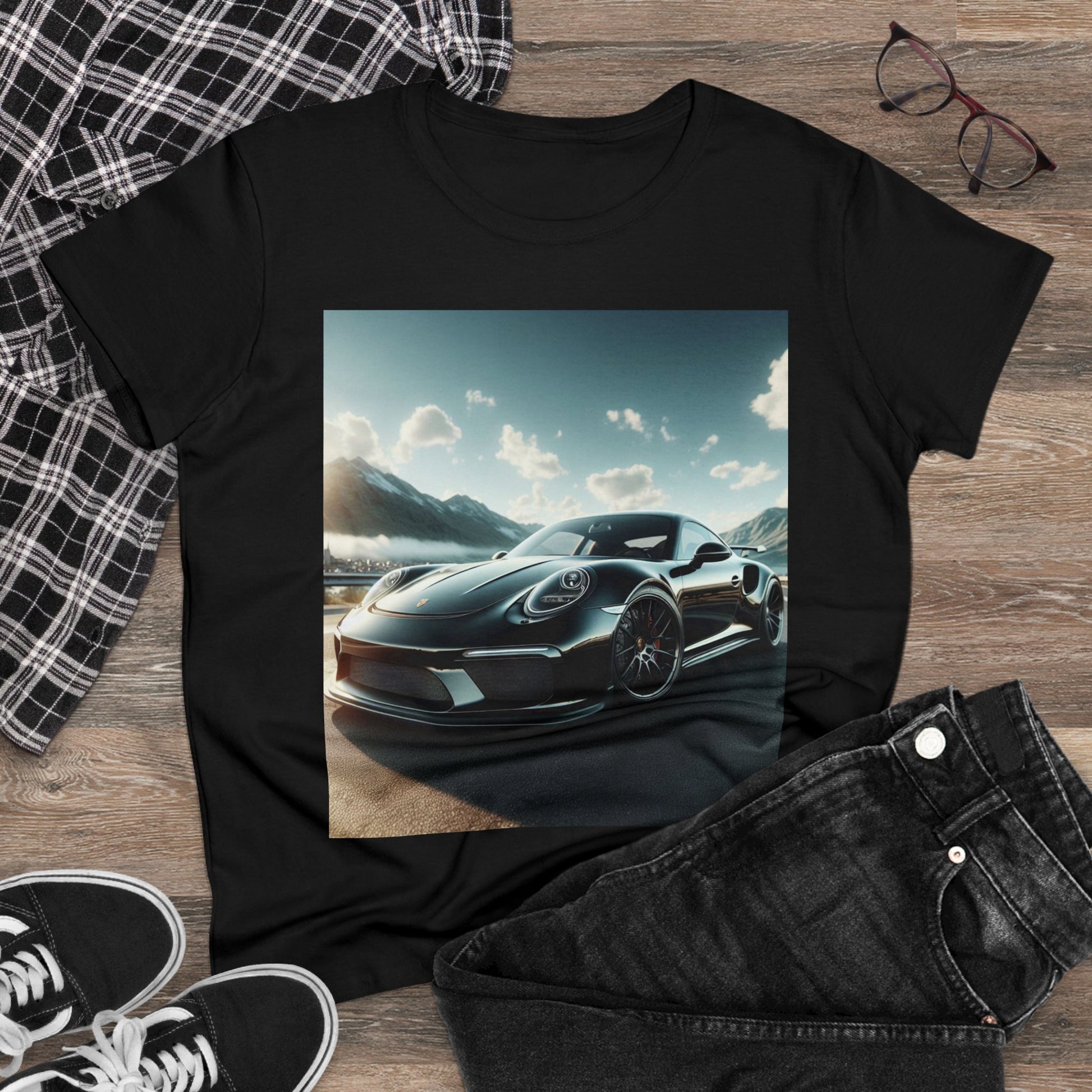 Black Porsche T-Shirt T-Shirt Printify