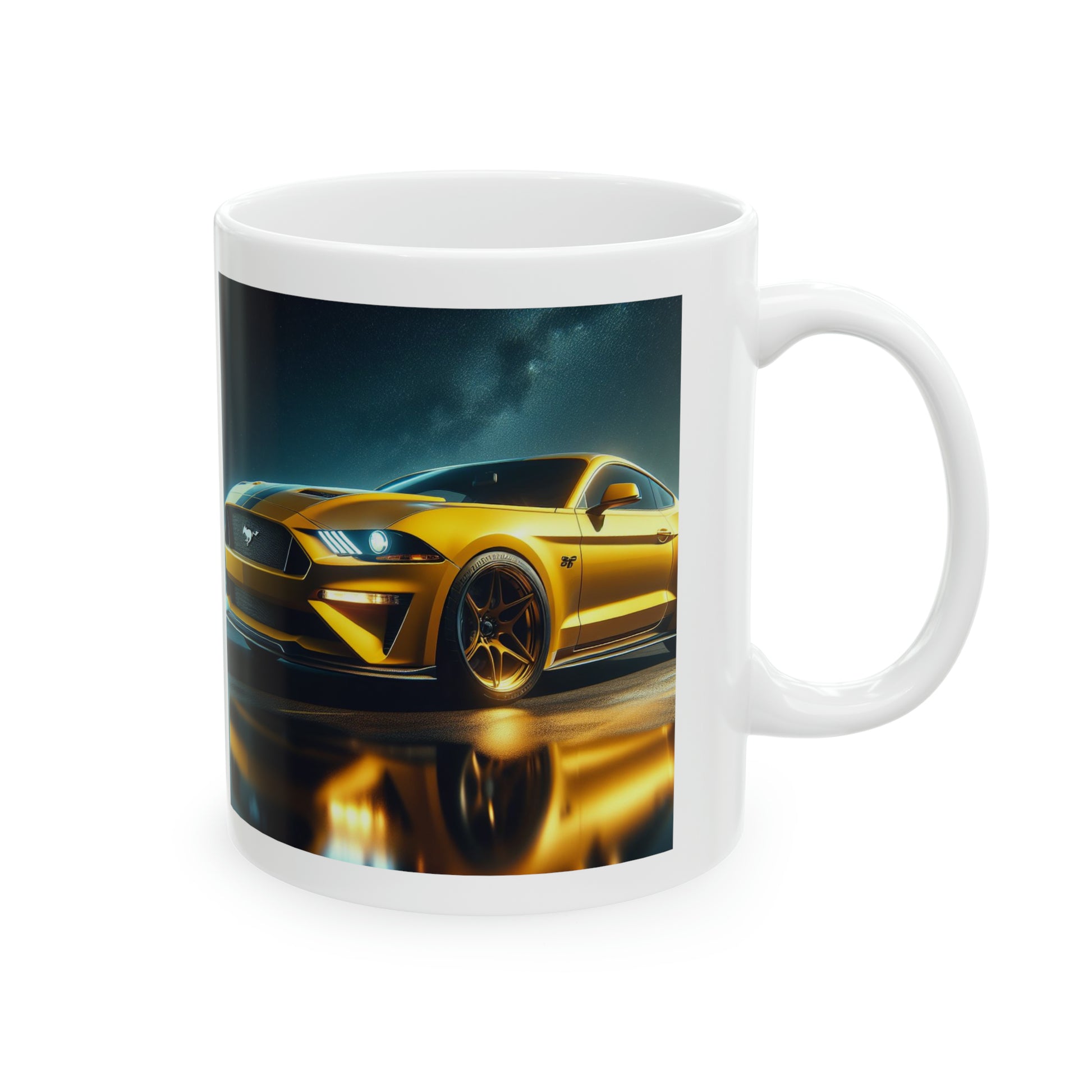 Yellow Mustang Mug Mug Printify