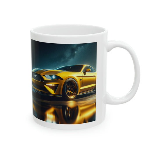 Yellow Mustang Mug Mug Printify