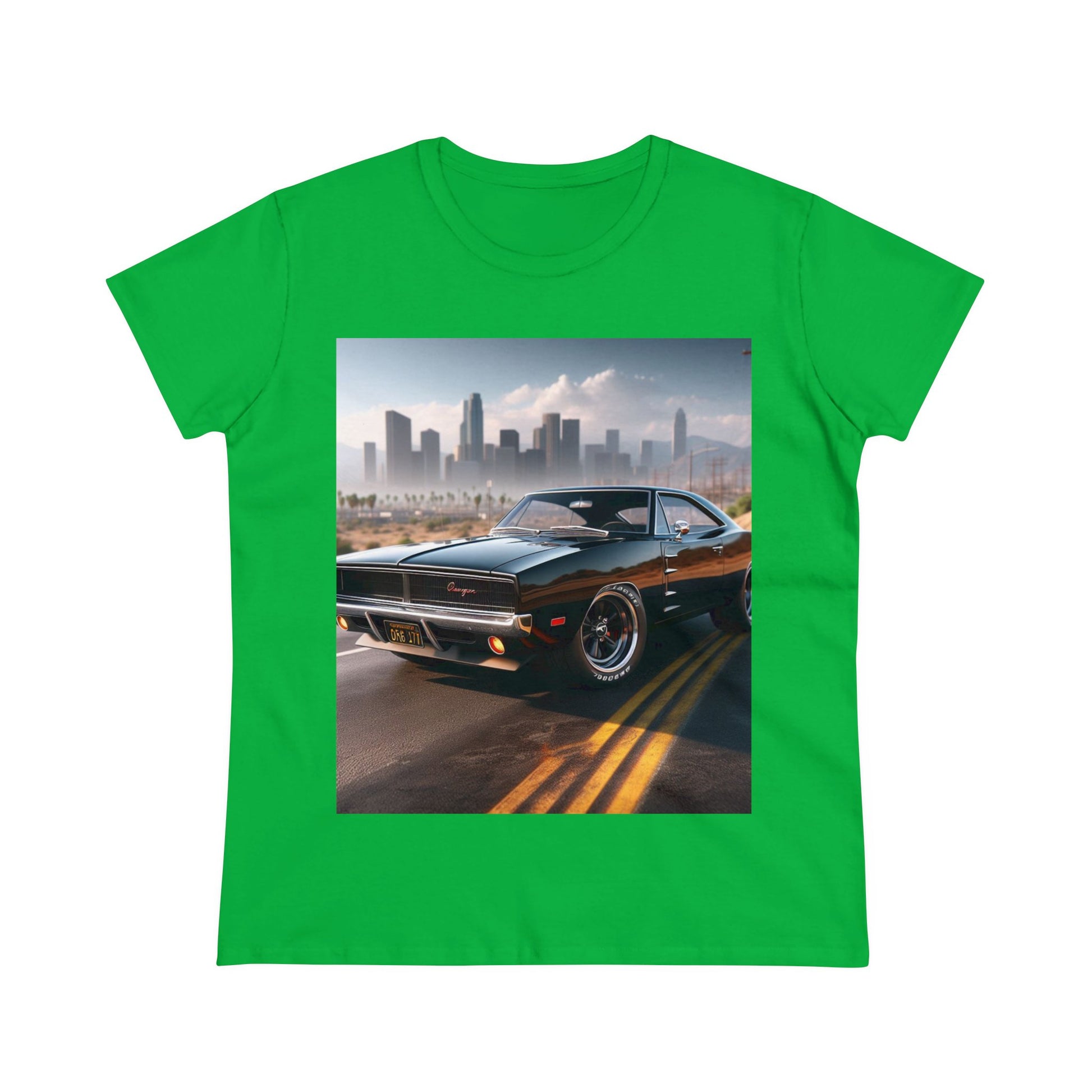 1970 Black Dodge Charge T-Shirt T-Shirt Printify Irish Green S