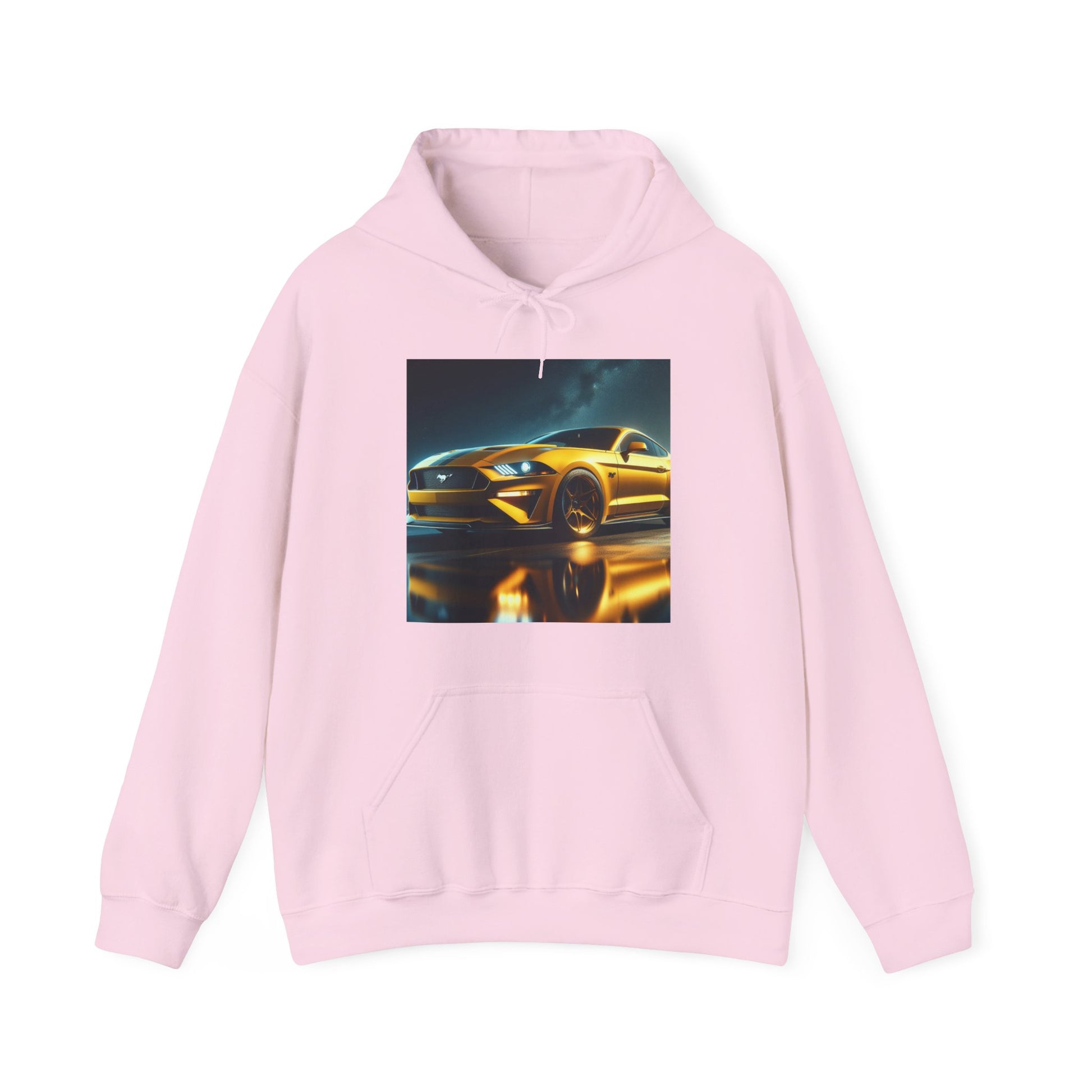 Yellow Mustang Hoodie Hoodie Printify Light Pink S