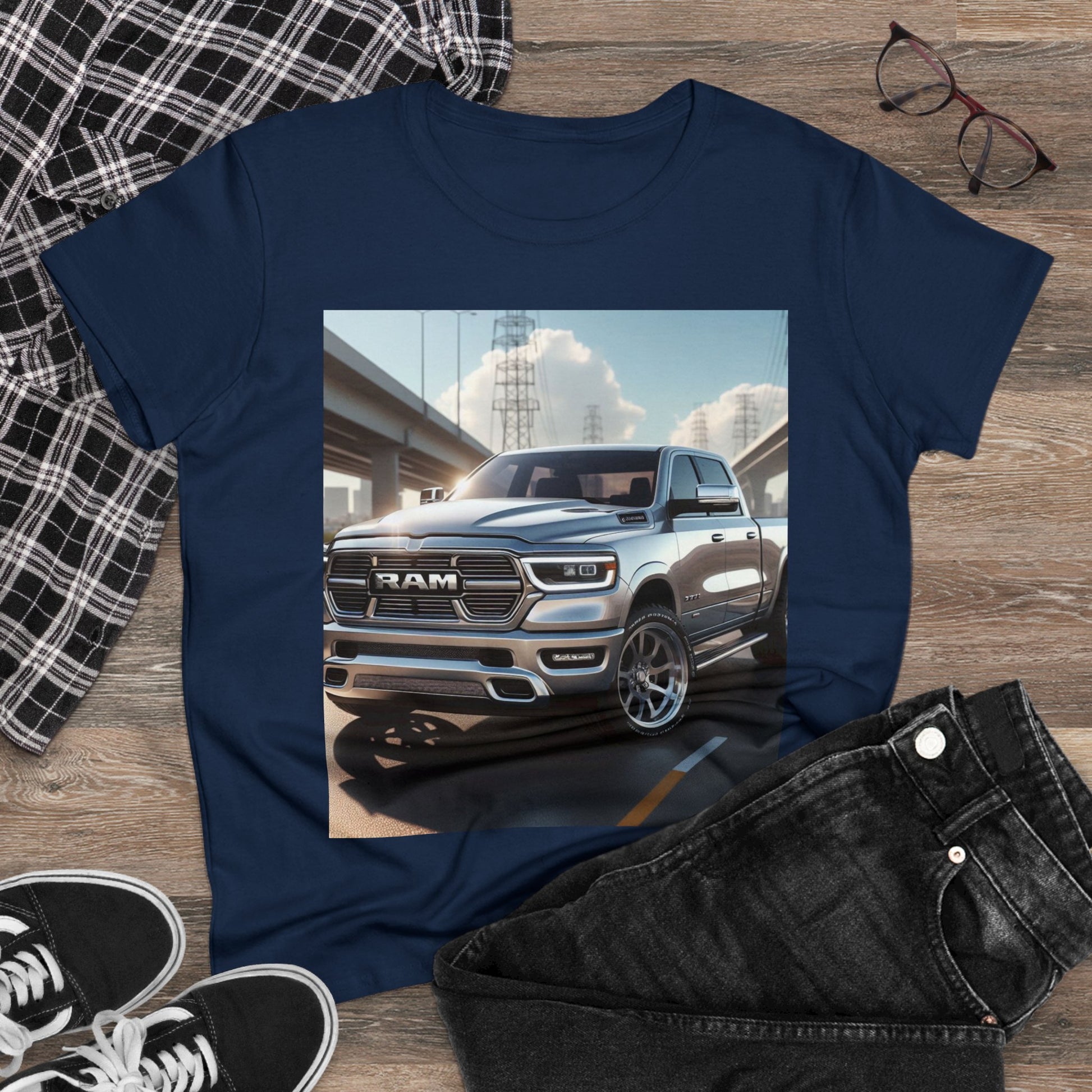 Silver Dodge Ram T-Shirt T-Shirt Printify