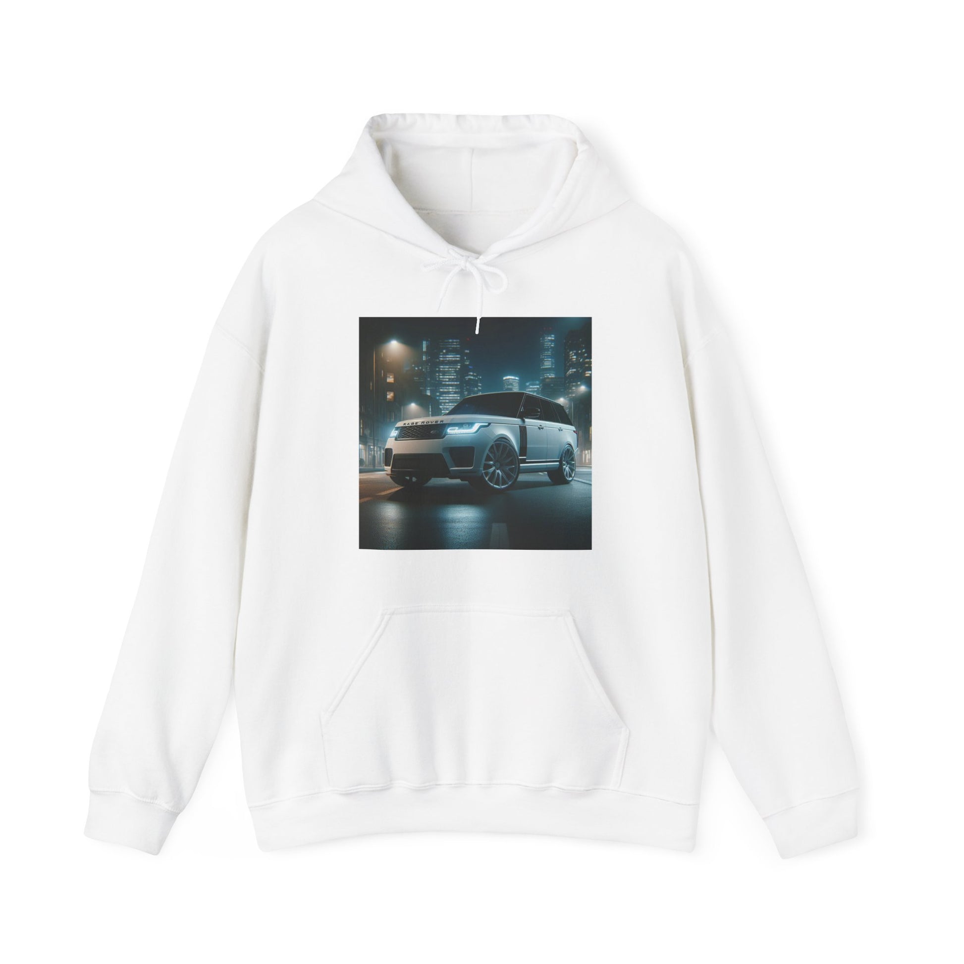 White Range Rover Hoodie Hoodie Printify White S