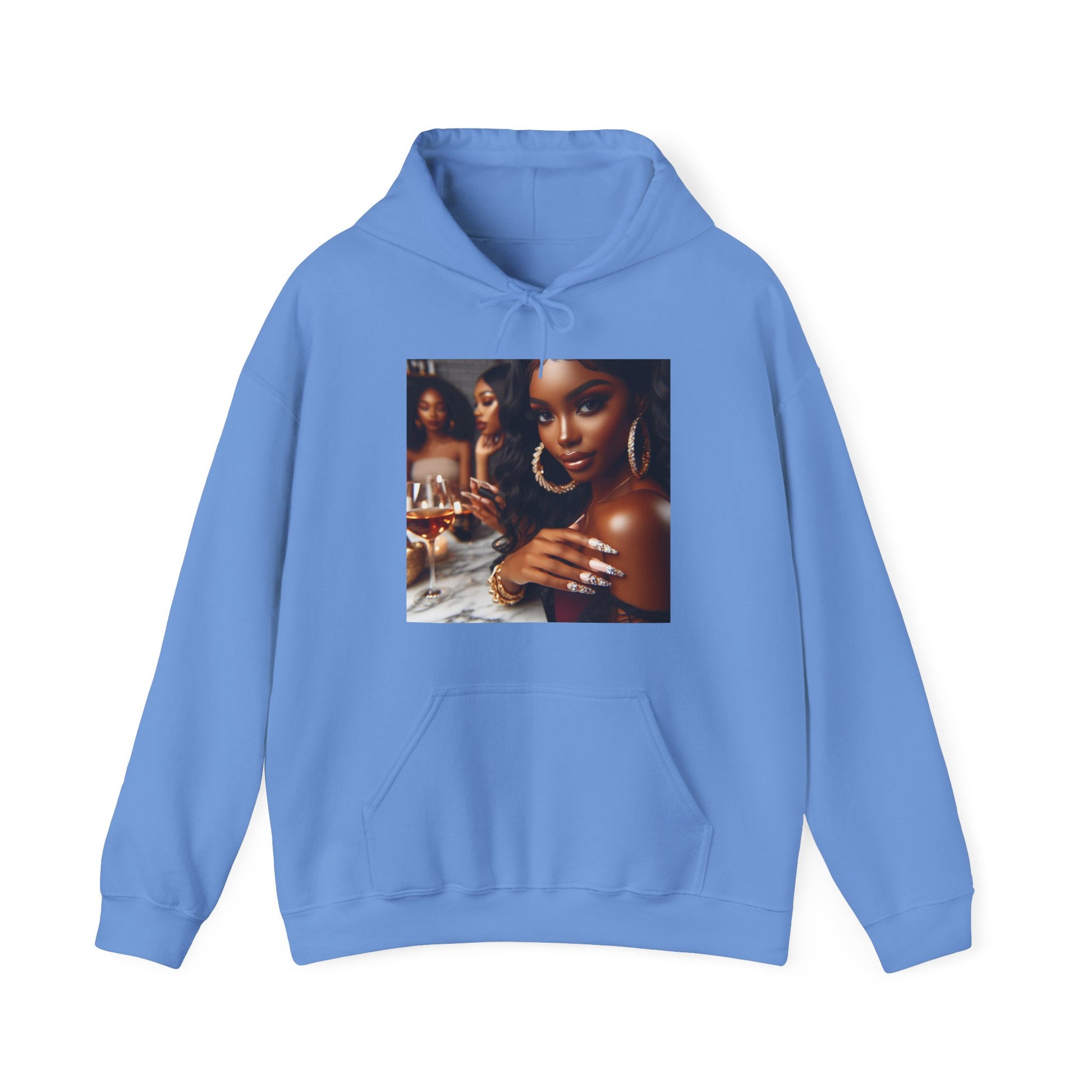 Wine Down Hoodie Hoodie Printify Carolina Blue S
