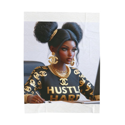 Hustle Hard Plush Blanket All Over Prints Printify 60" × 80"