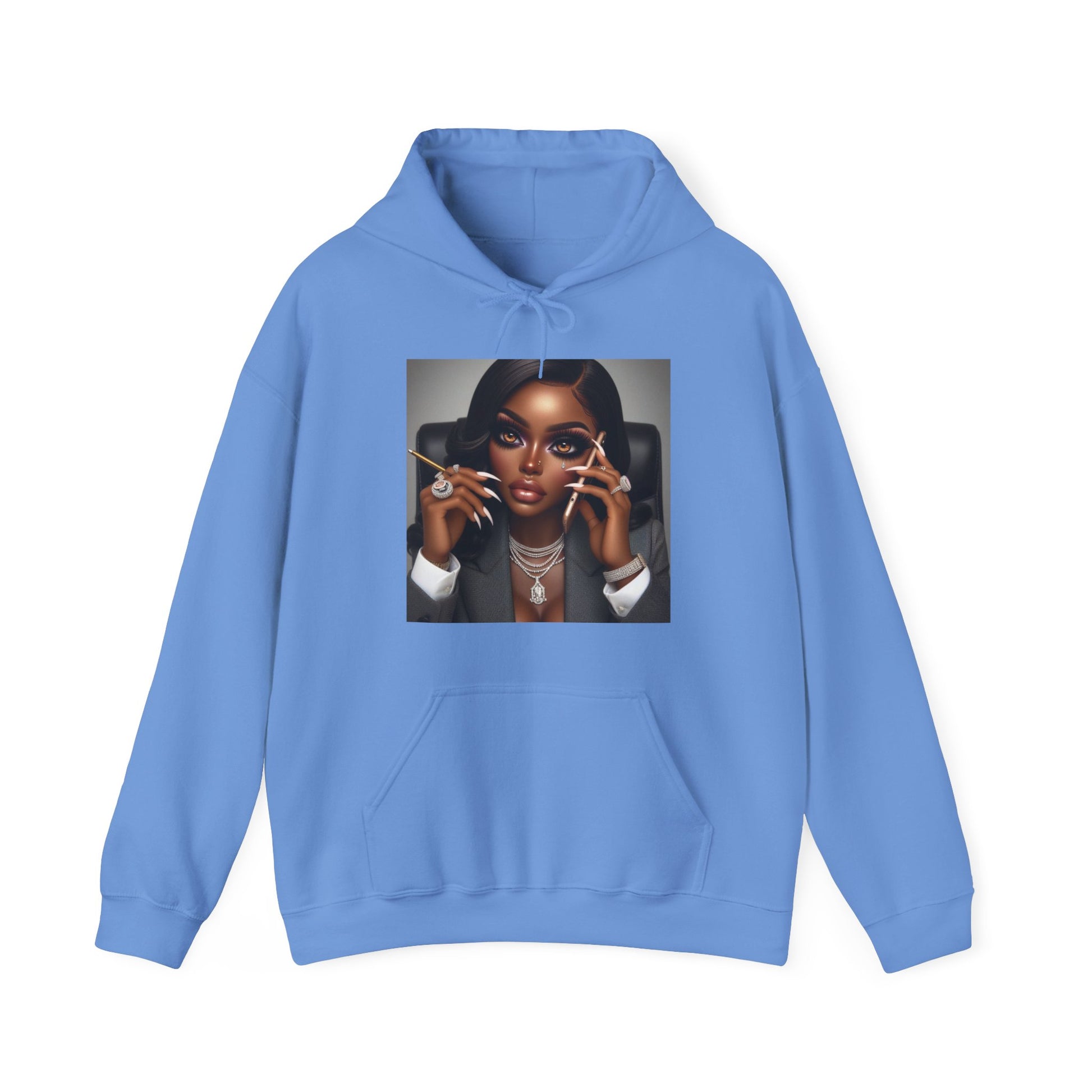 Business Call Hoodie Hoodie Printify Carolina Blue S