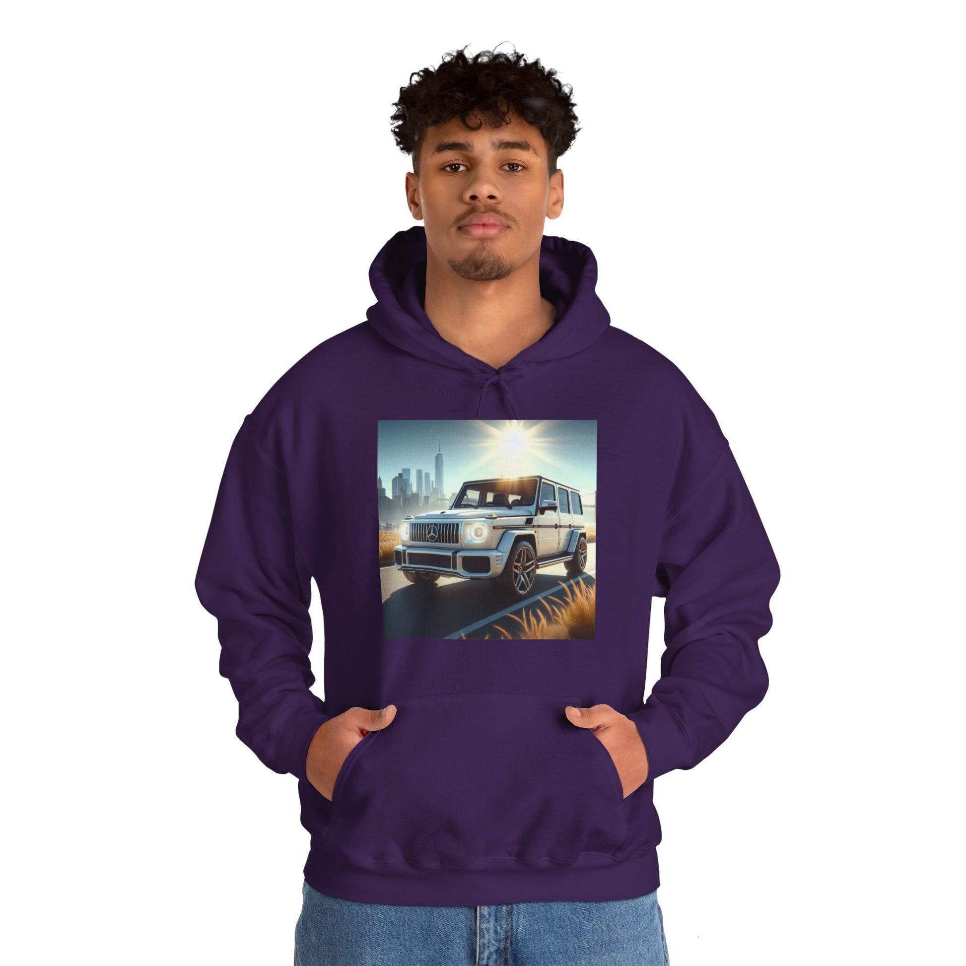 White G-Wagon Hoodie Hoodie Printify