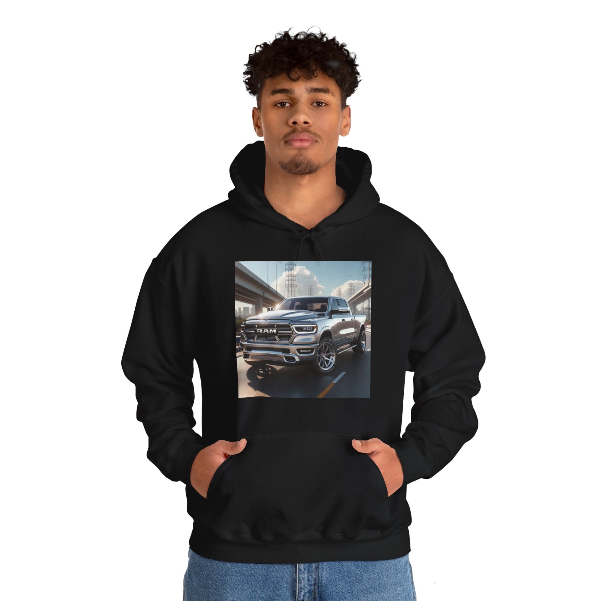 Silver Dodge Ram Hoodie Hoodie Printify