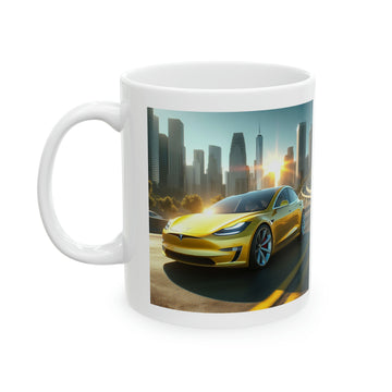 Yellow Tesla Mug Mug Printify 11oz