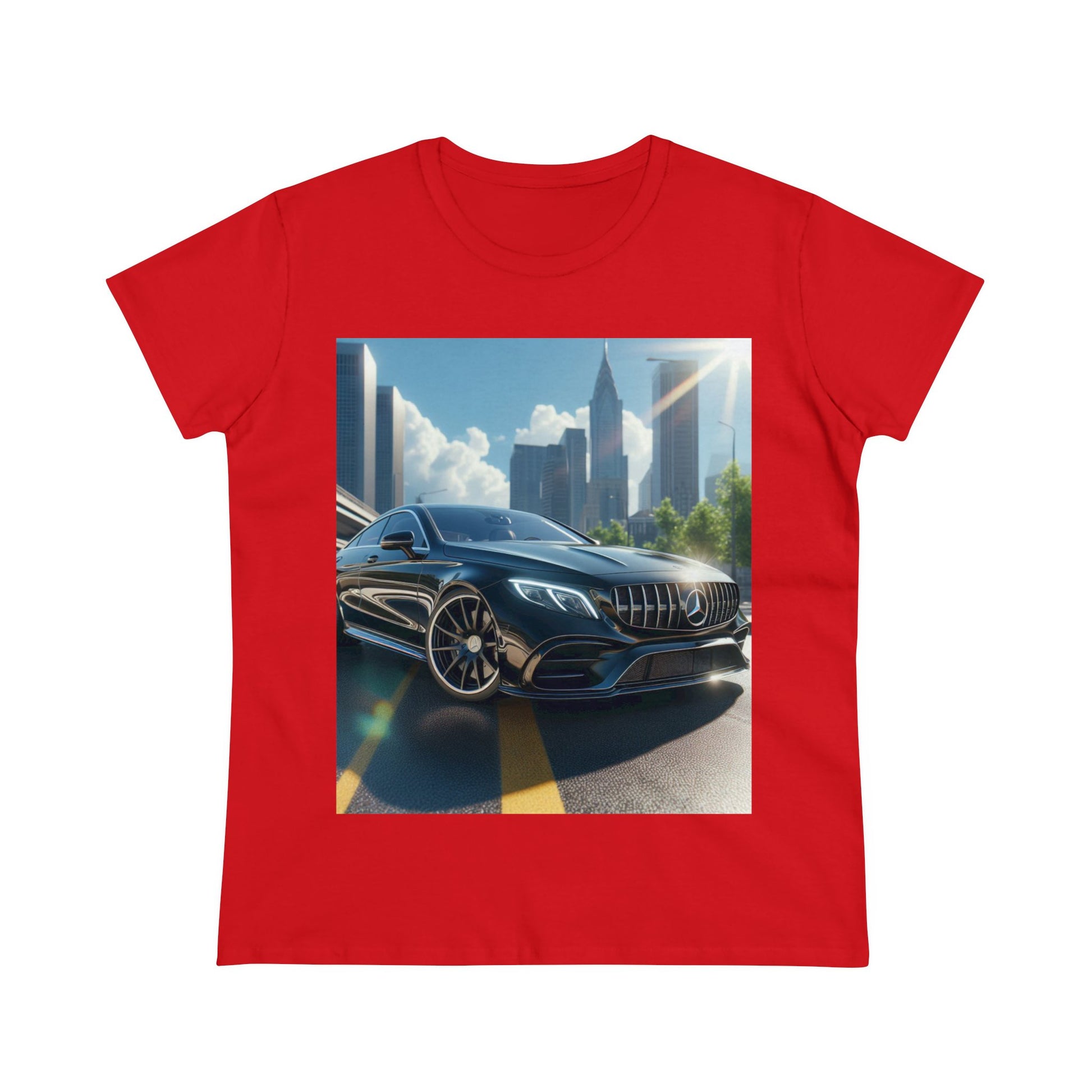 Black Mercedes T-Shirt T-Shirt Printify Red S