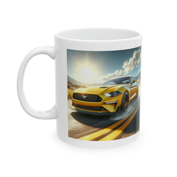 Yellow Mustang Mug Mug Printify 11oz