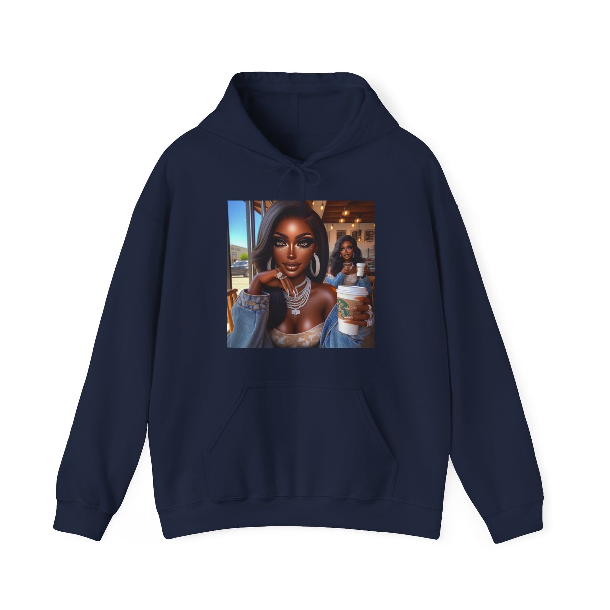Coffee Baddies Hoodie Hoodie Printify Navy S