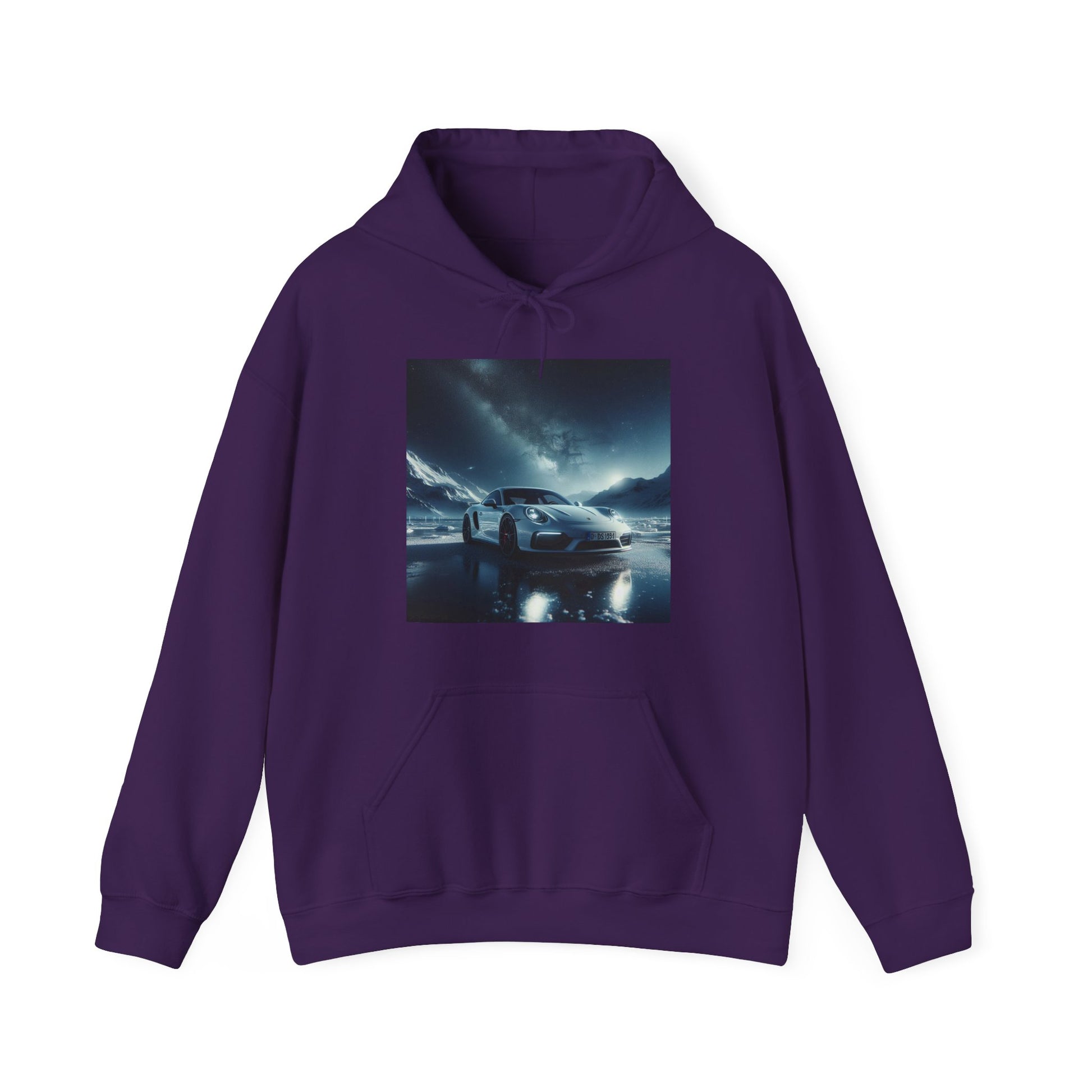 White Porsche Hoodie Hoodie Printify Purple S
