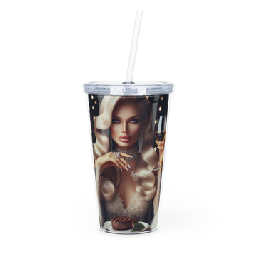 Elegant Meal Tumbler with Straw Mug Printify 20oz Transparent