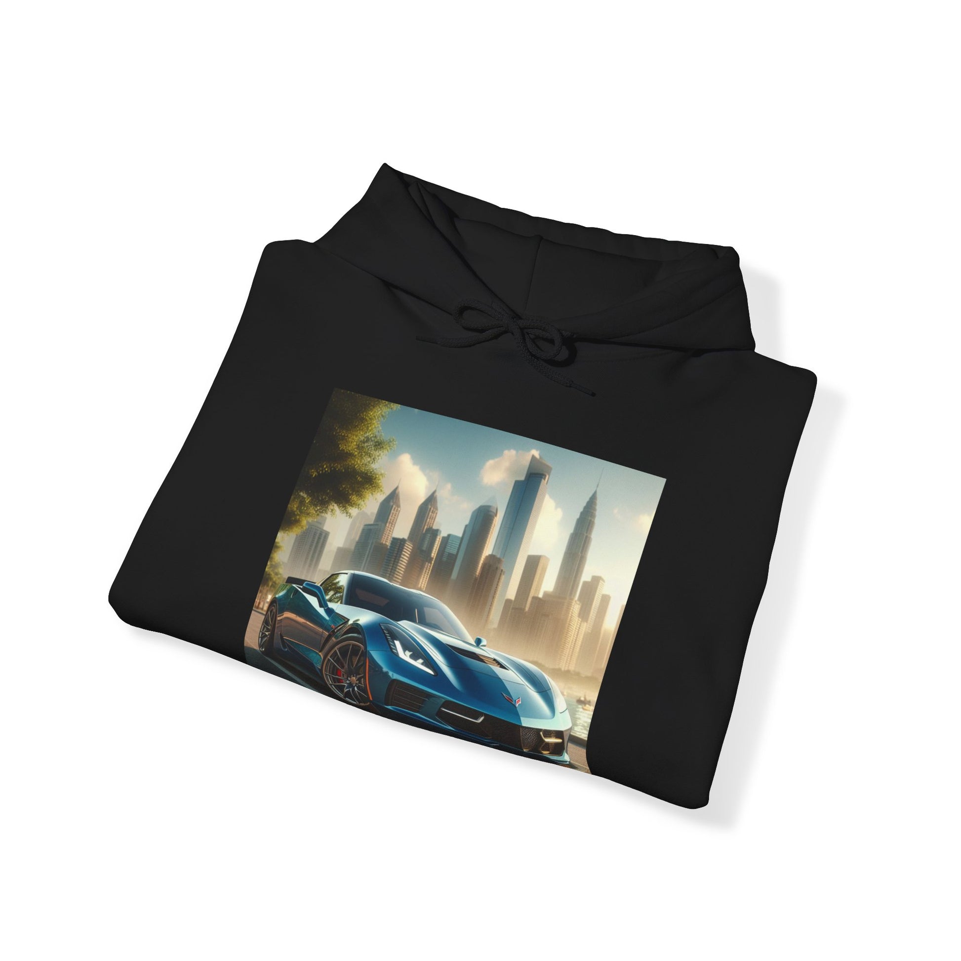 Blue Corvette Hoodie Hoodie Printify
