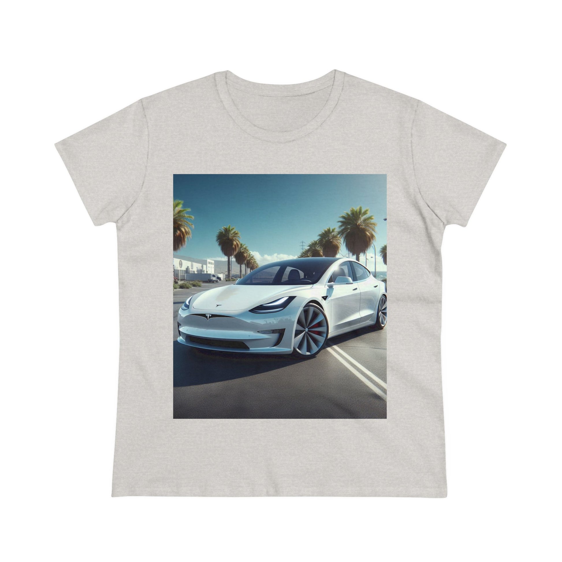 White Tesla T-Shirt T-Shirt Printify Ash S