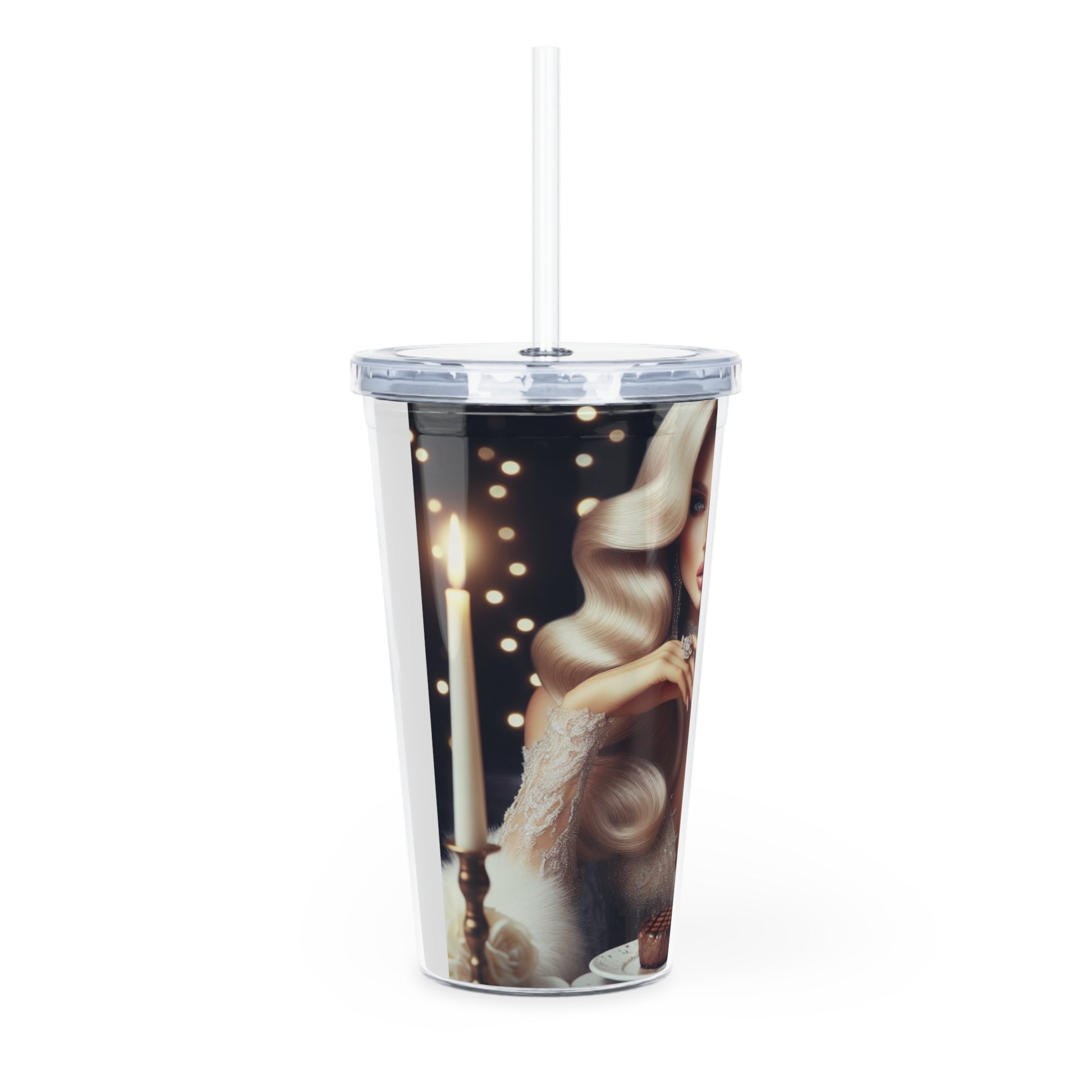 Elegant Meal Tumbler with Straw Mug Printify