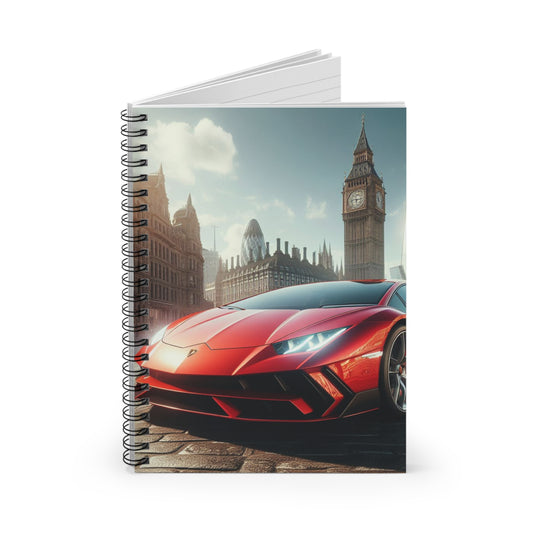 Red Lamborghini Spiral Notebook Paper products Printify