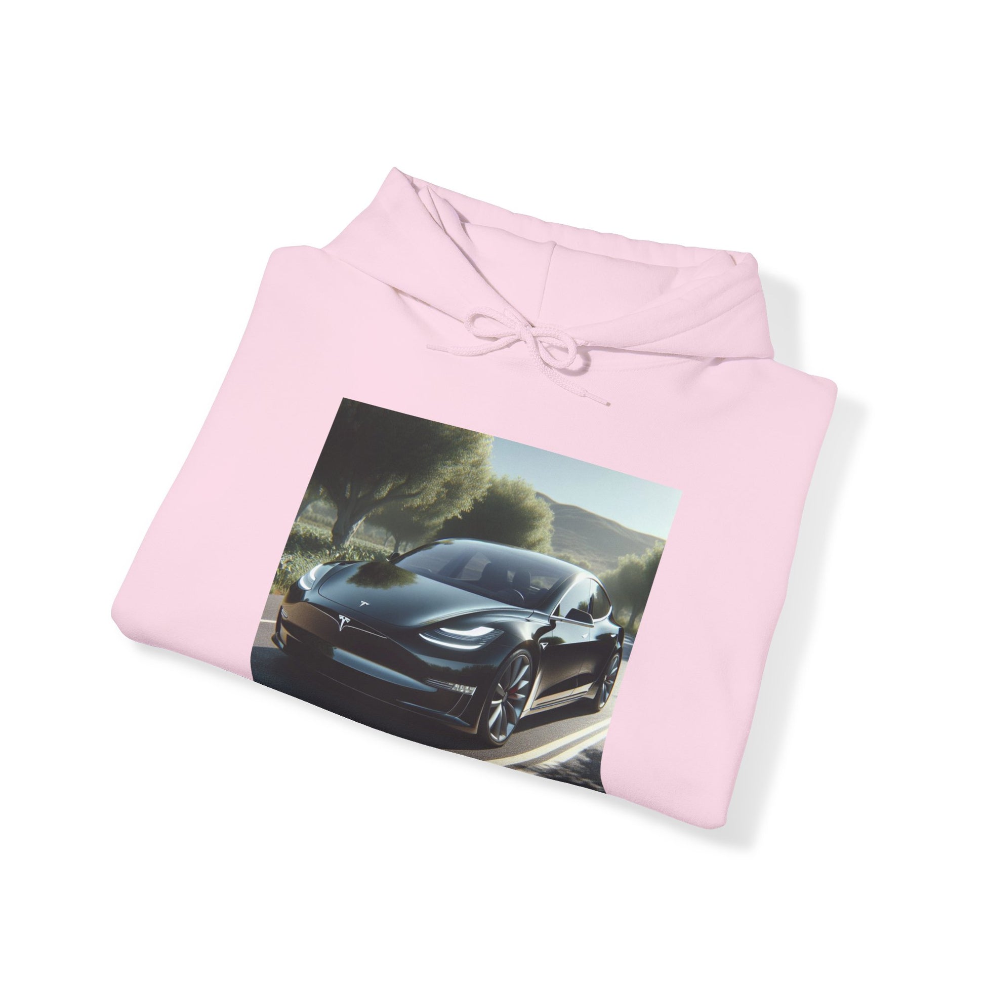 Black Tesla Hoodie Hoodie Printify