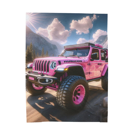 Pink Rubicon Plush Blanket All Over Prints Printify 60" × 80"