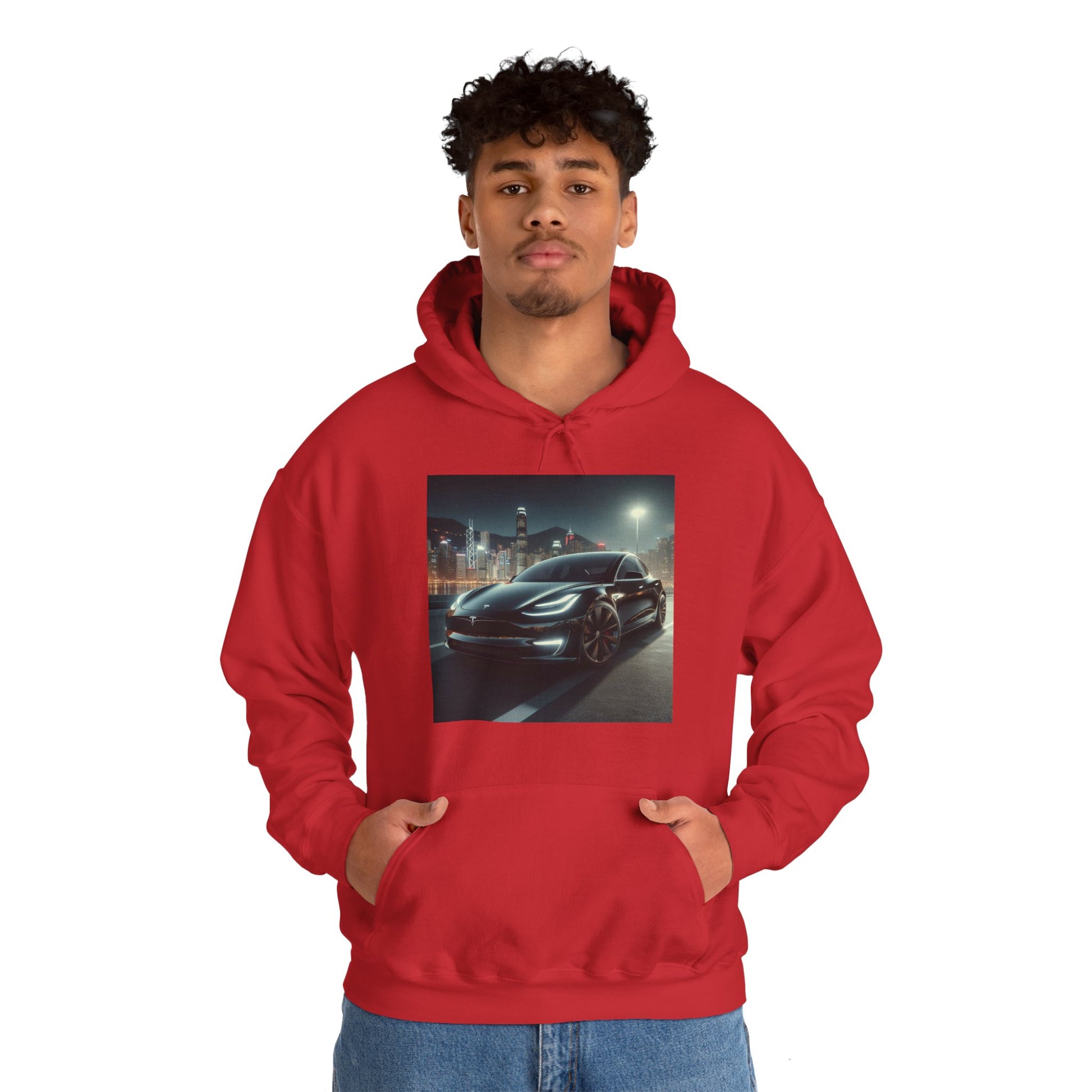 Black Tesla Hoodie Hoodie Printify
