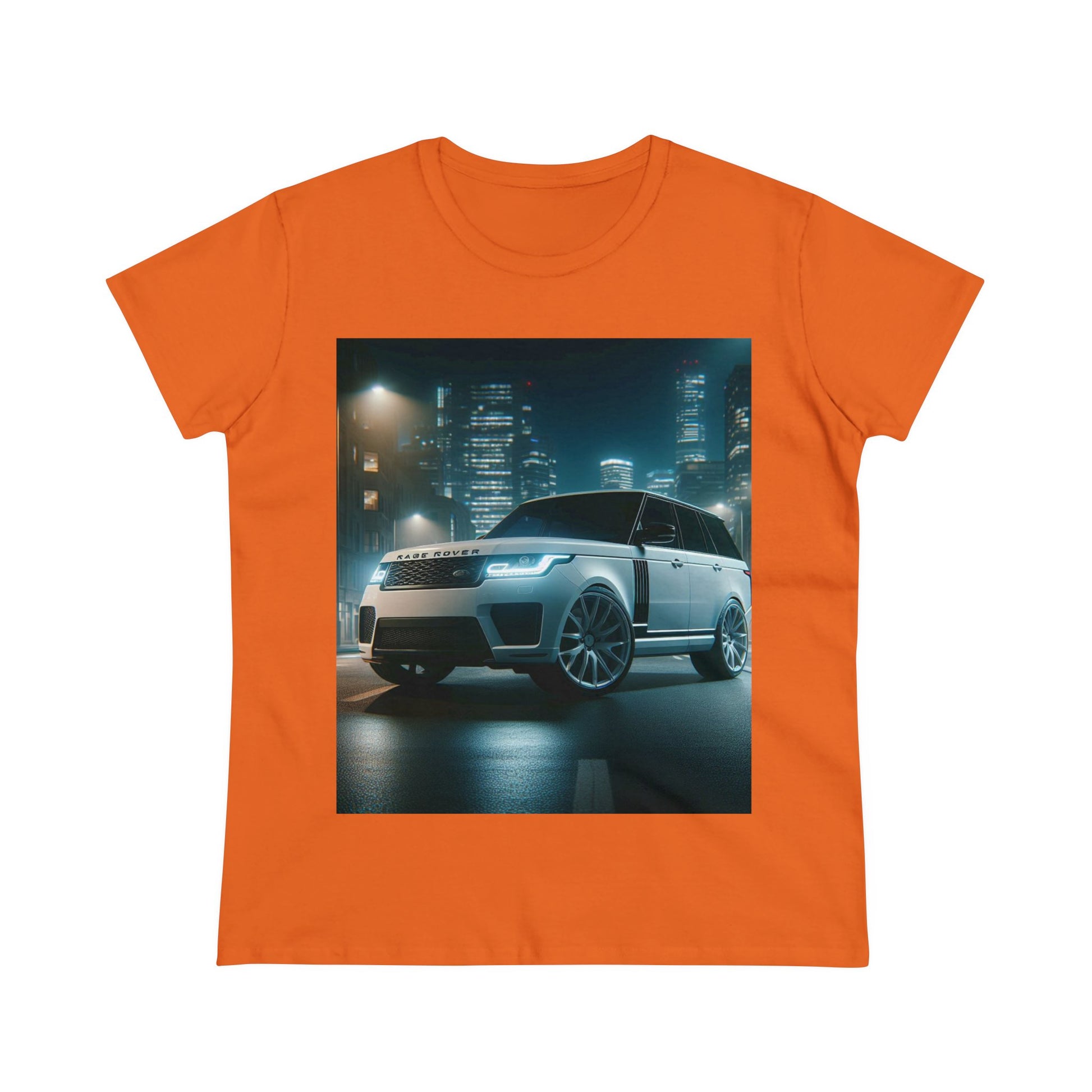 White Range Rover T-Shirt T-Shirt Printify Orange S