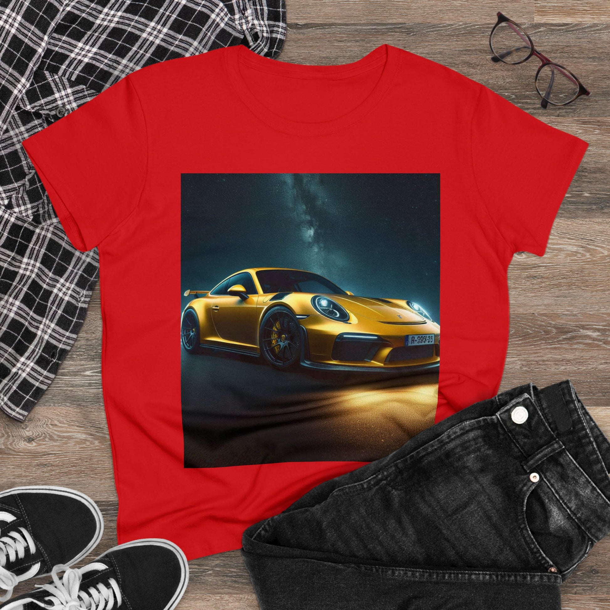 Yellow Porsche T-Shirt T-Shirt Printify