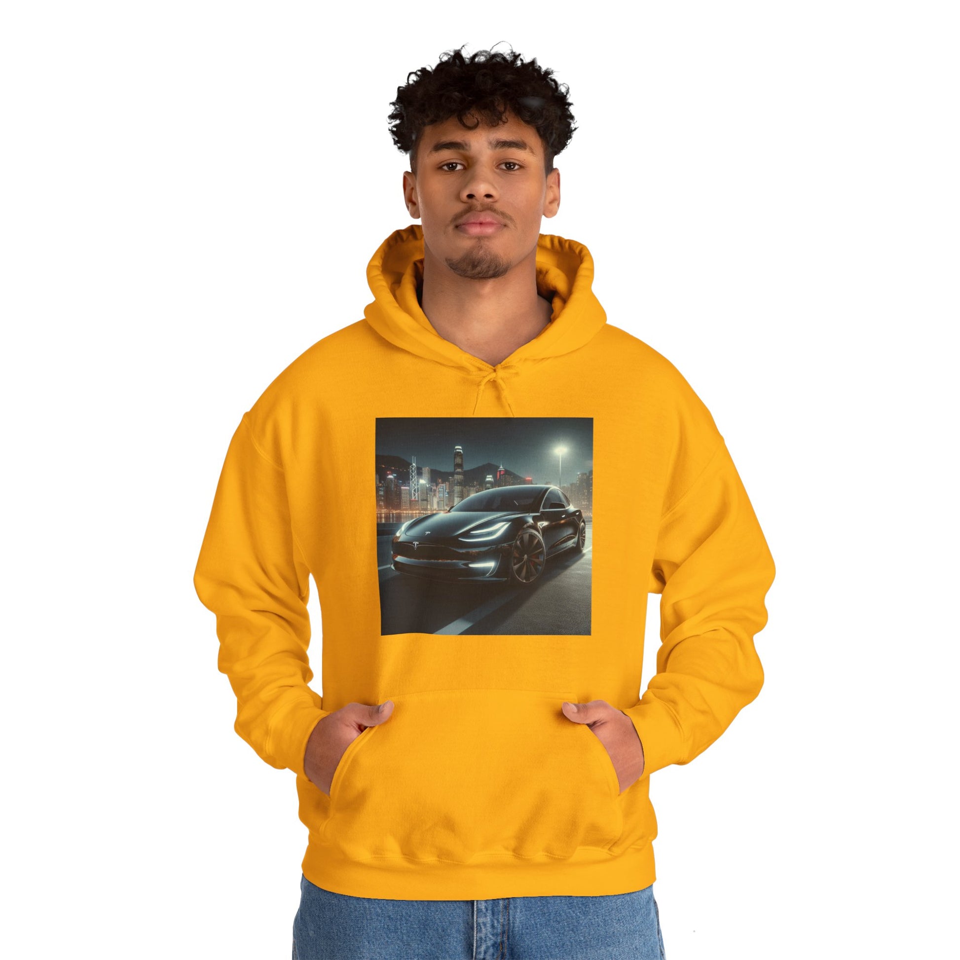 Black Tesla Hoodie Hoodie Printify