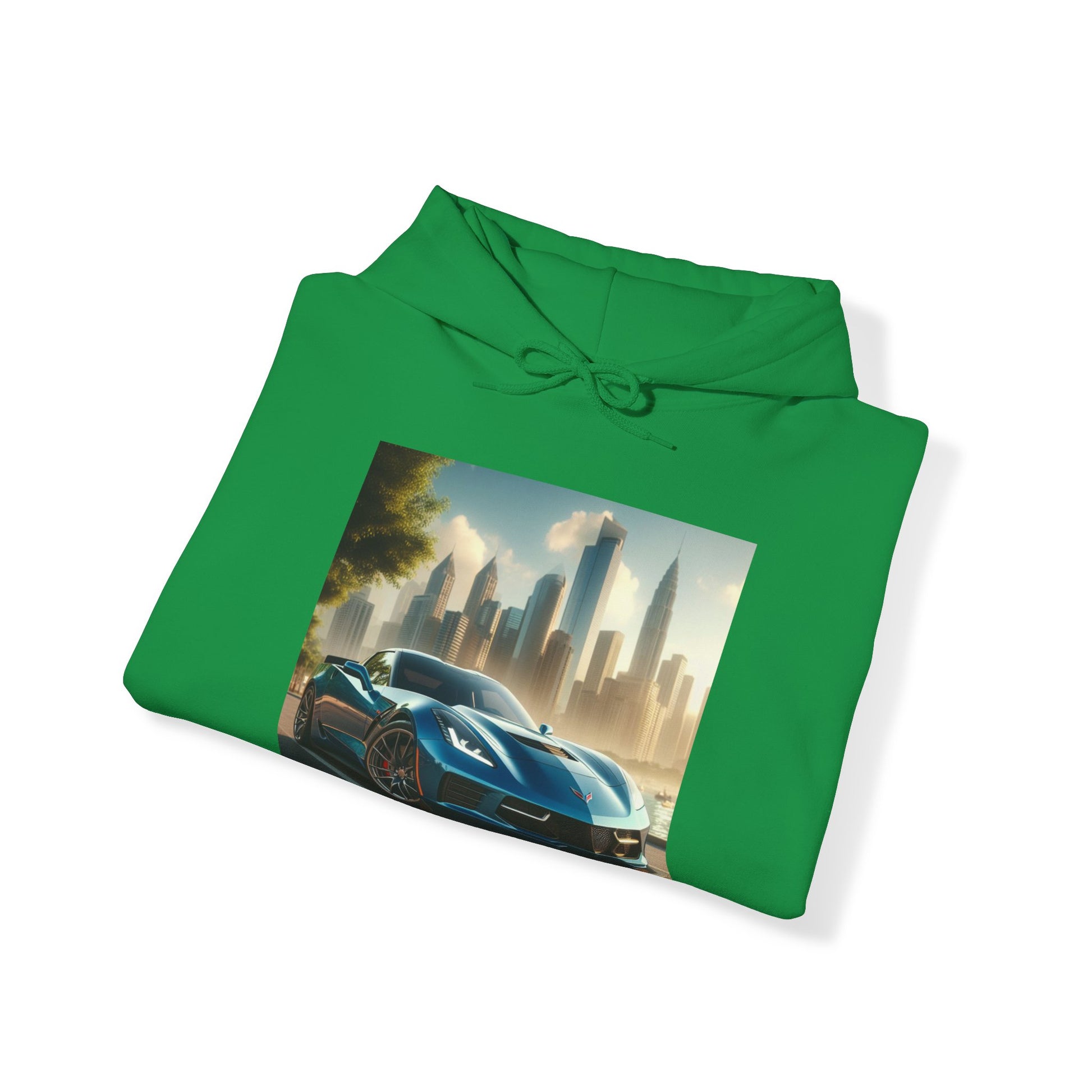 Blue Corvette Hoodie Hoodie Printify