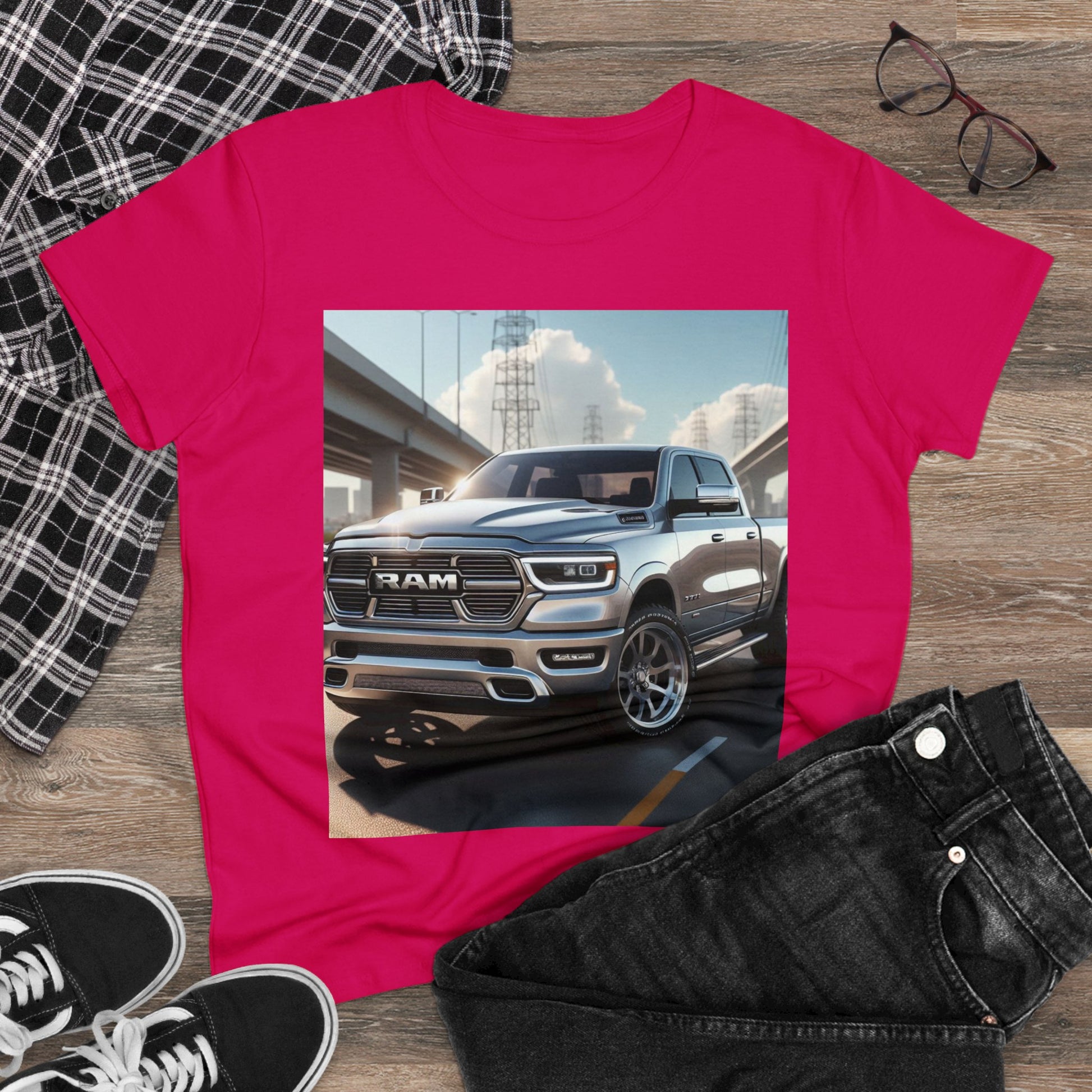 Silver Dodge Ram T-Shirt T-Shirt Printify