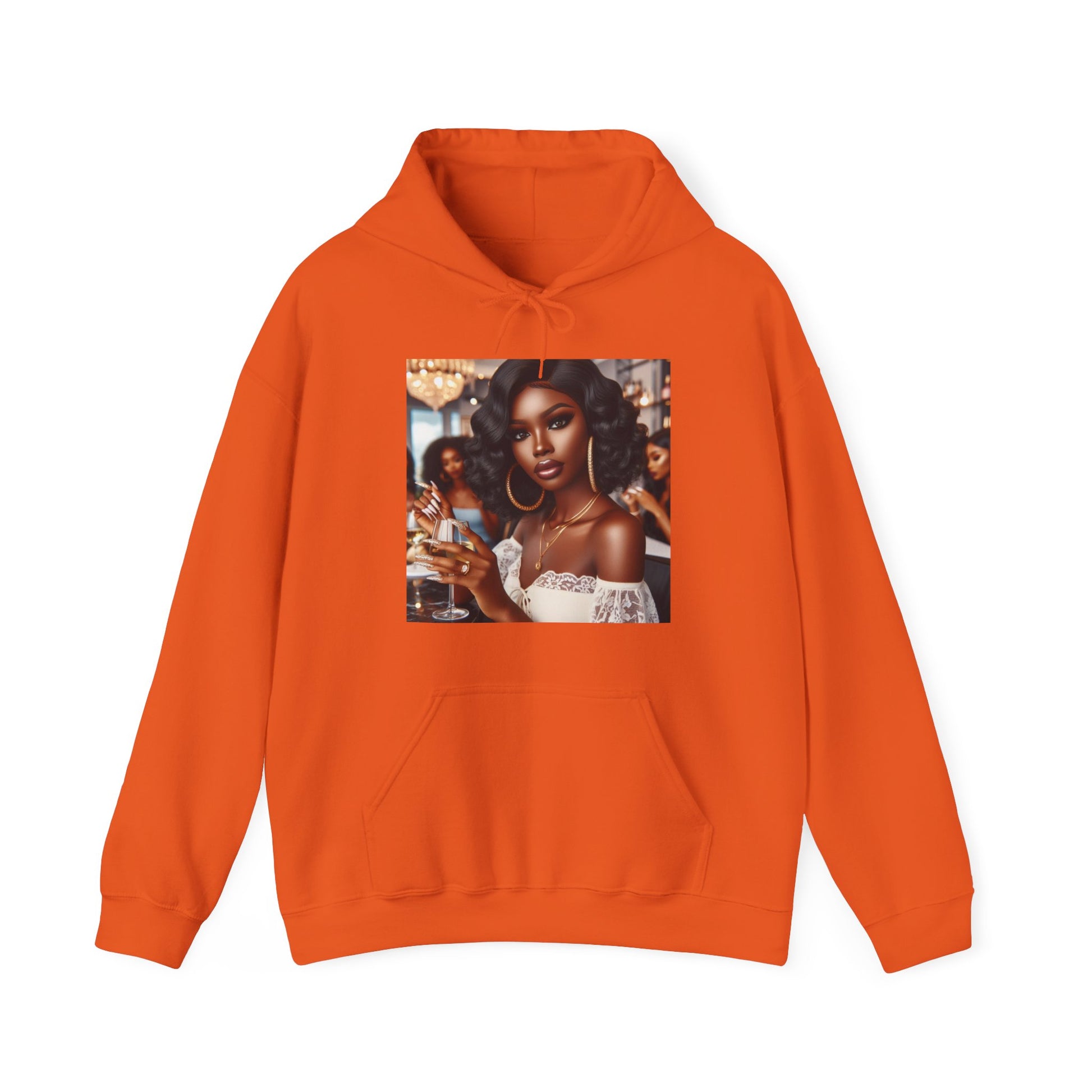 Wine Down Hoodie Hoodie Printify Orange S